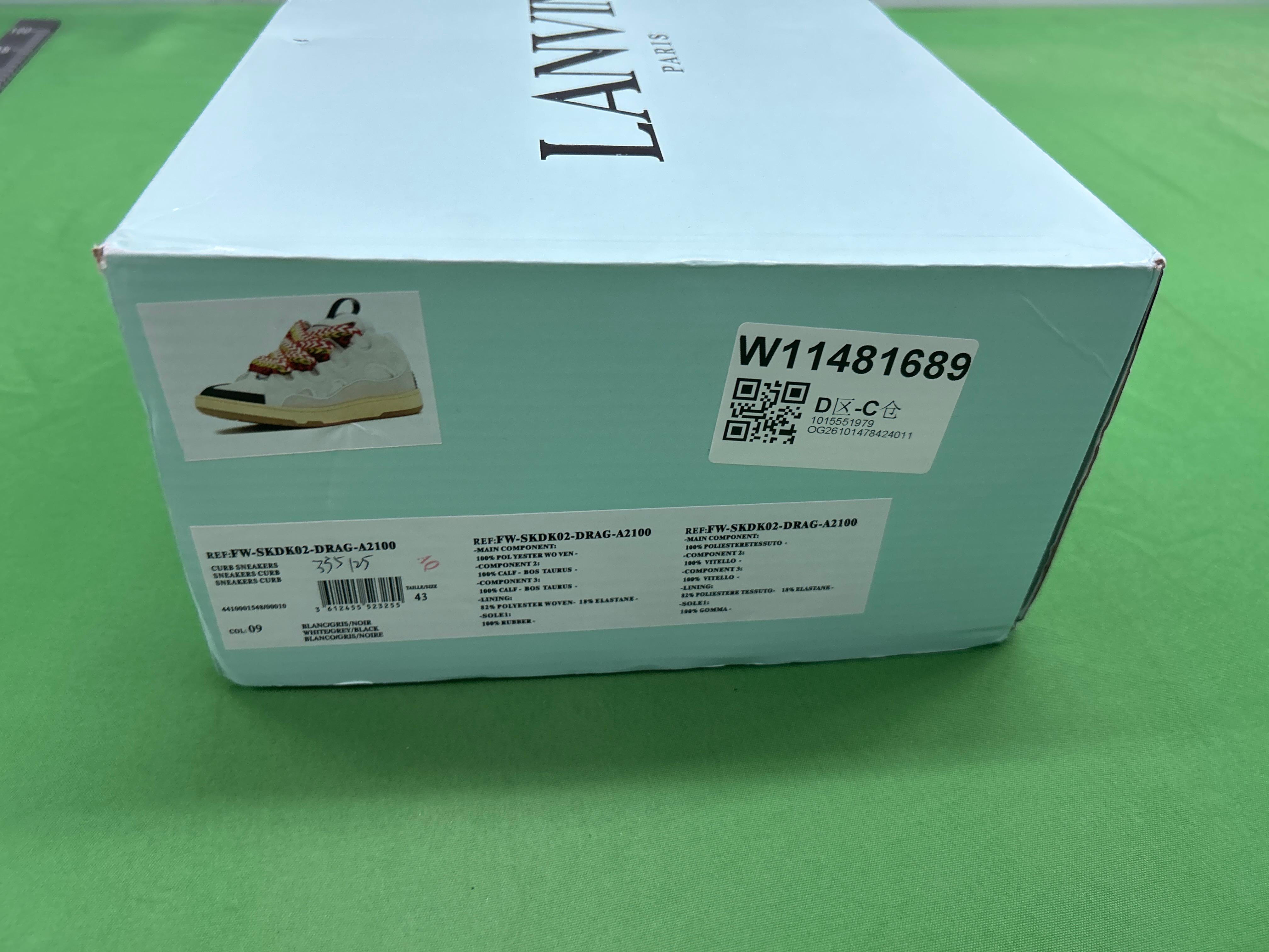 Foto QC 7 de Lanvin Curb Leather Mesh Platform Low Blue Green Zigzag Laces 003