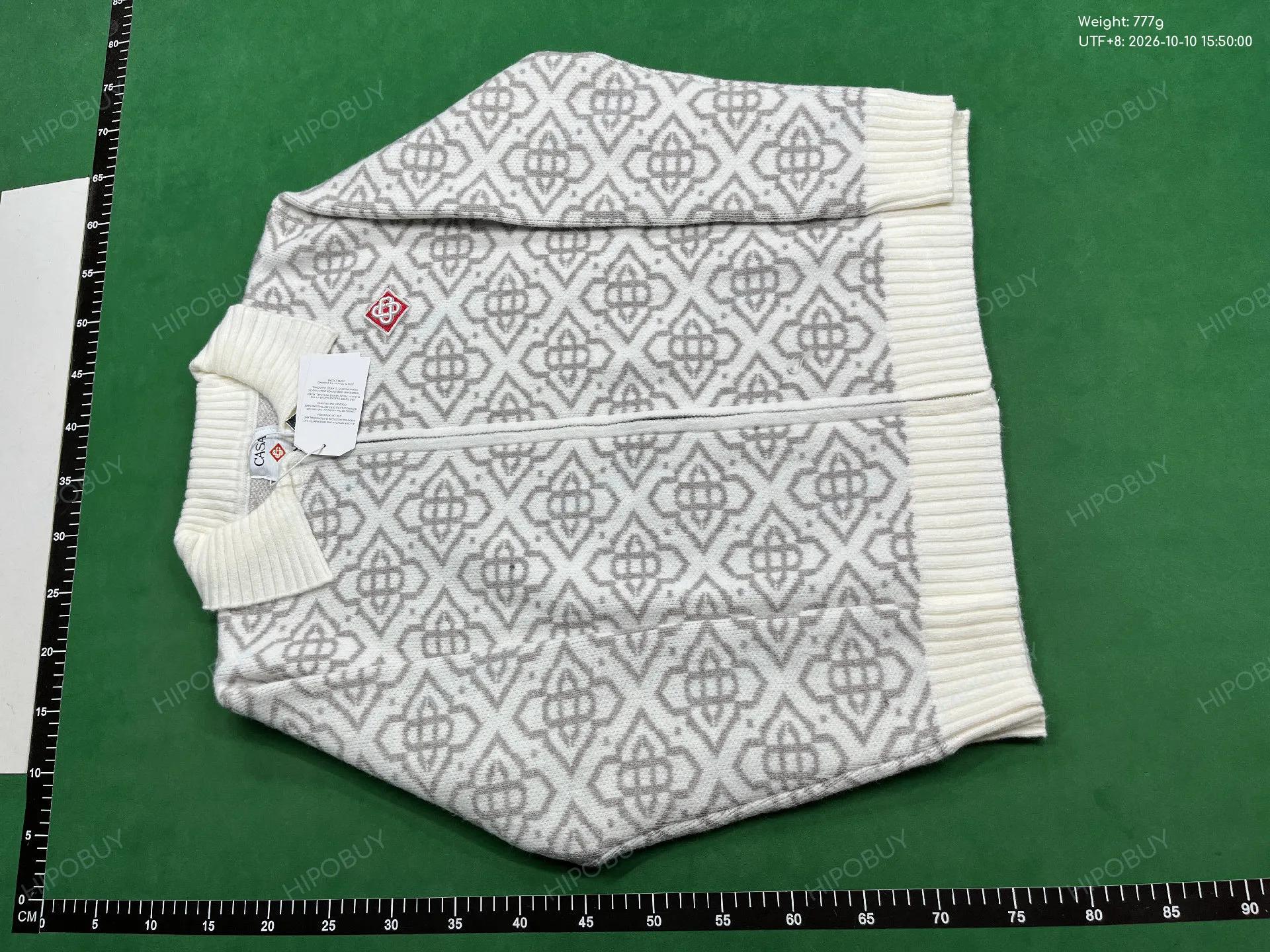 Foto QC 7 de Casablanca Monogram Zip Sweater Blue