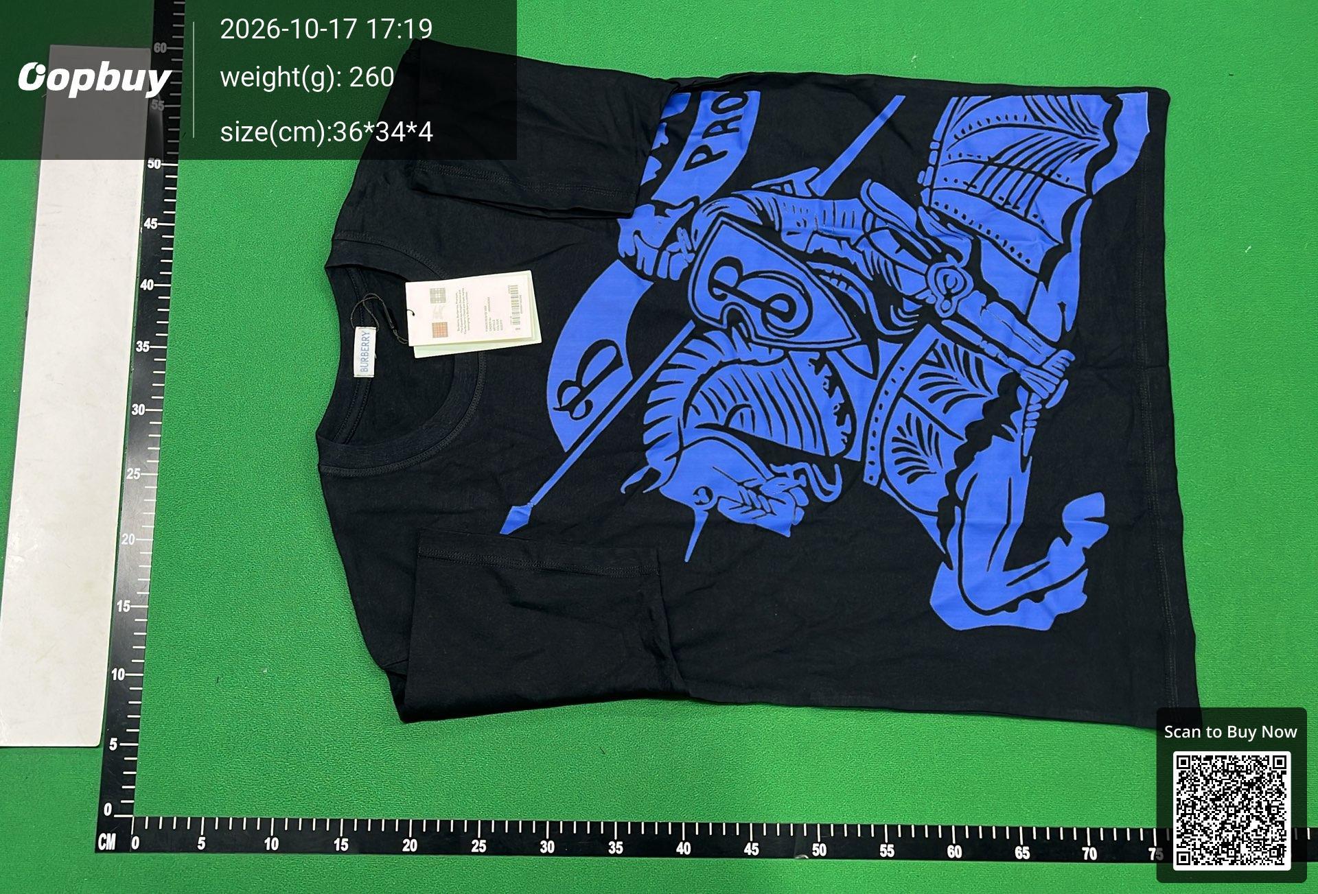 Foto QC 6 de Burberry T-shirt Equestrian Knight White Blue