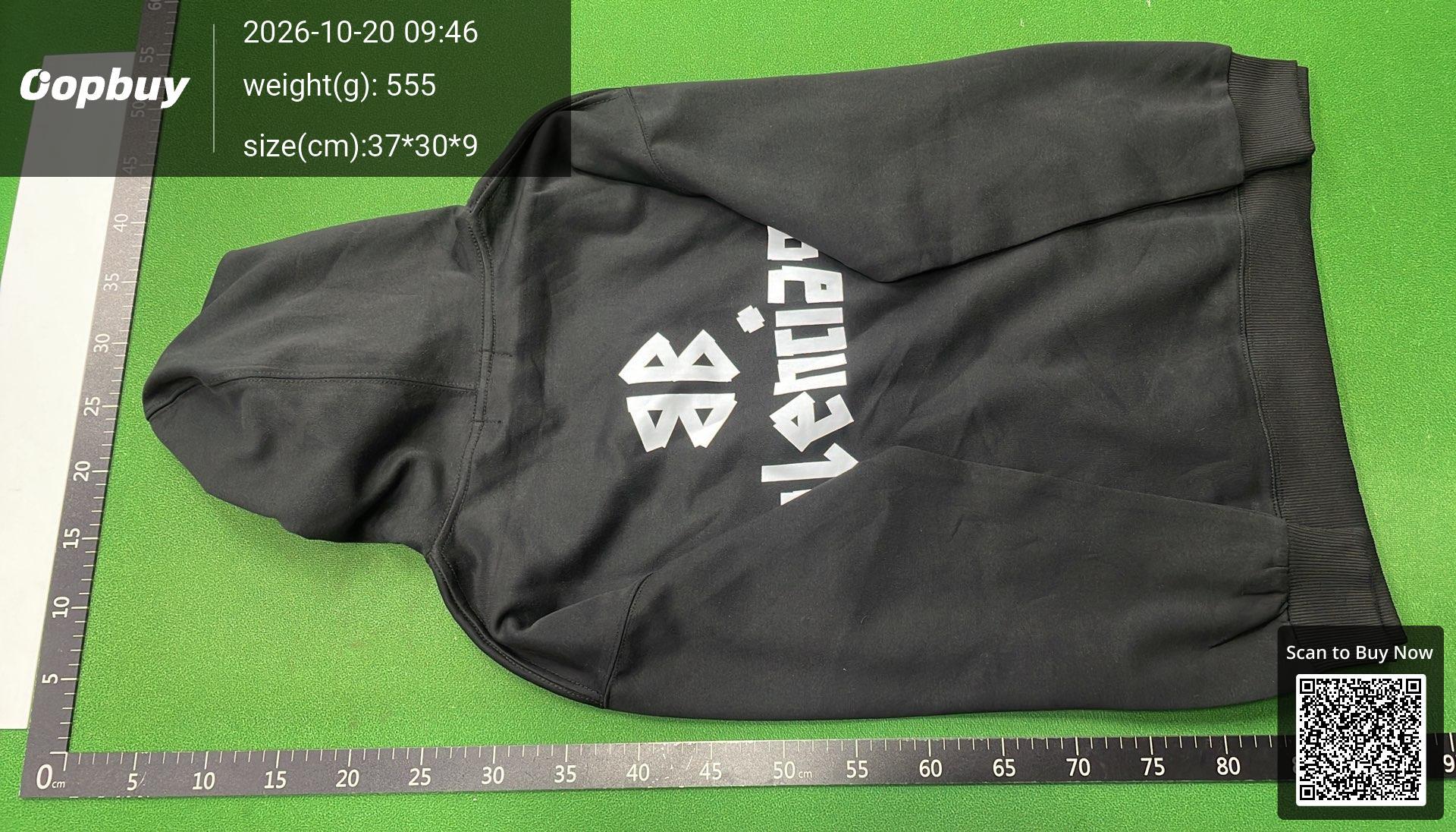 Foto QC 3 de Balenciaga Tape Print Hoodie Jacket Black