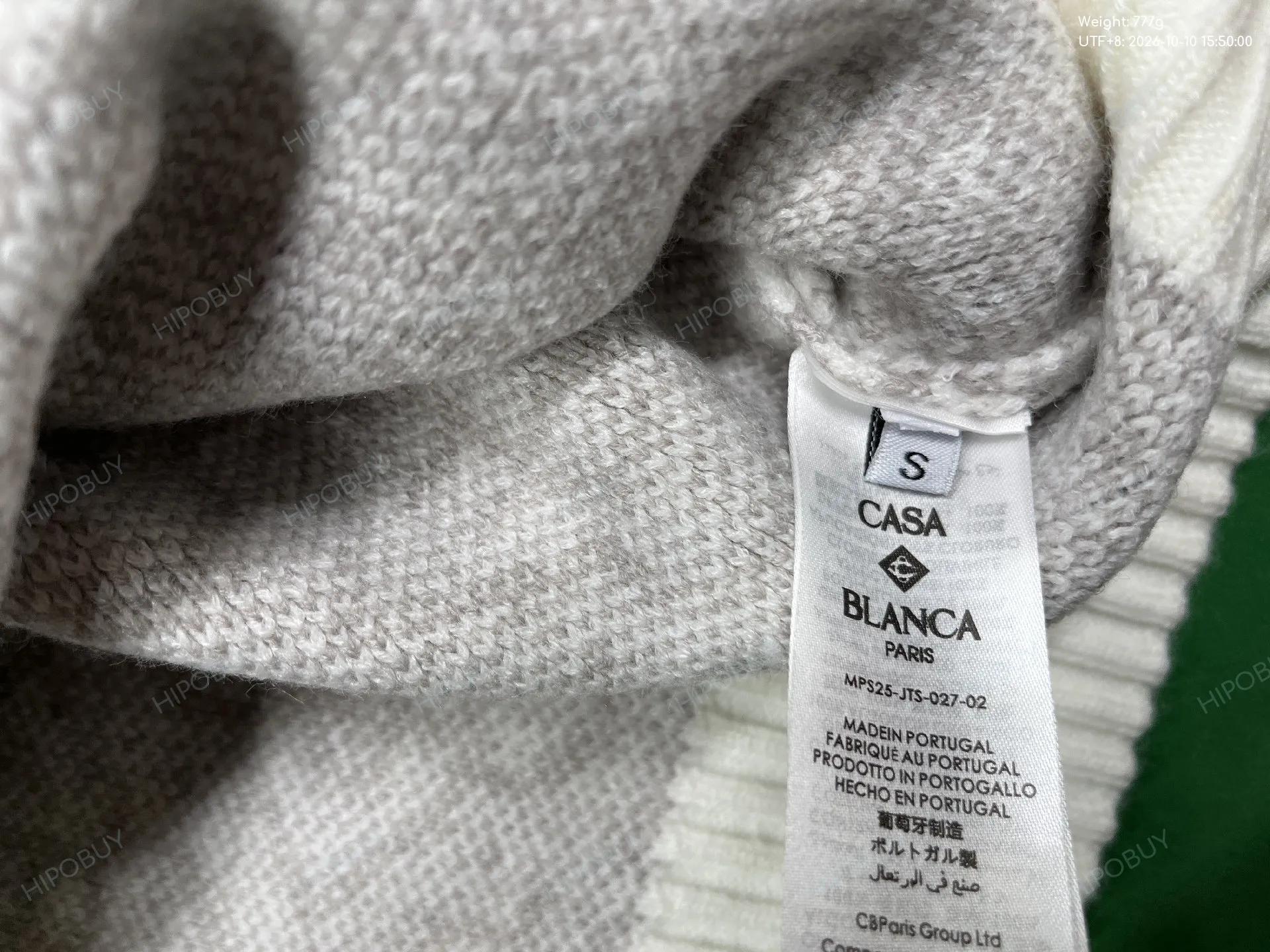 Foto QC 6 de Casablanca Monogram Zip Sweater Blue