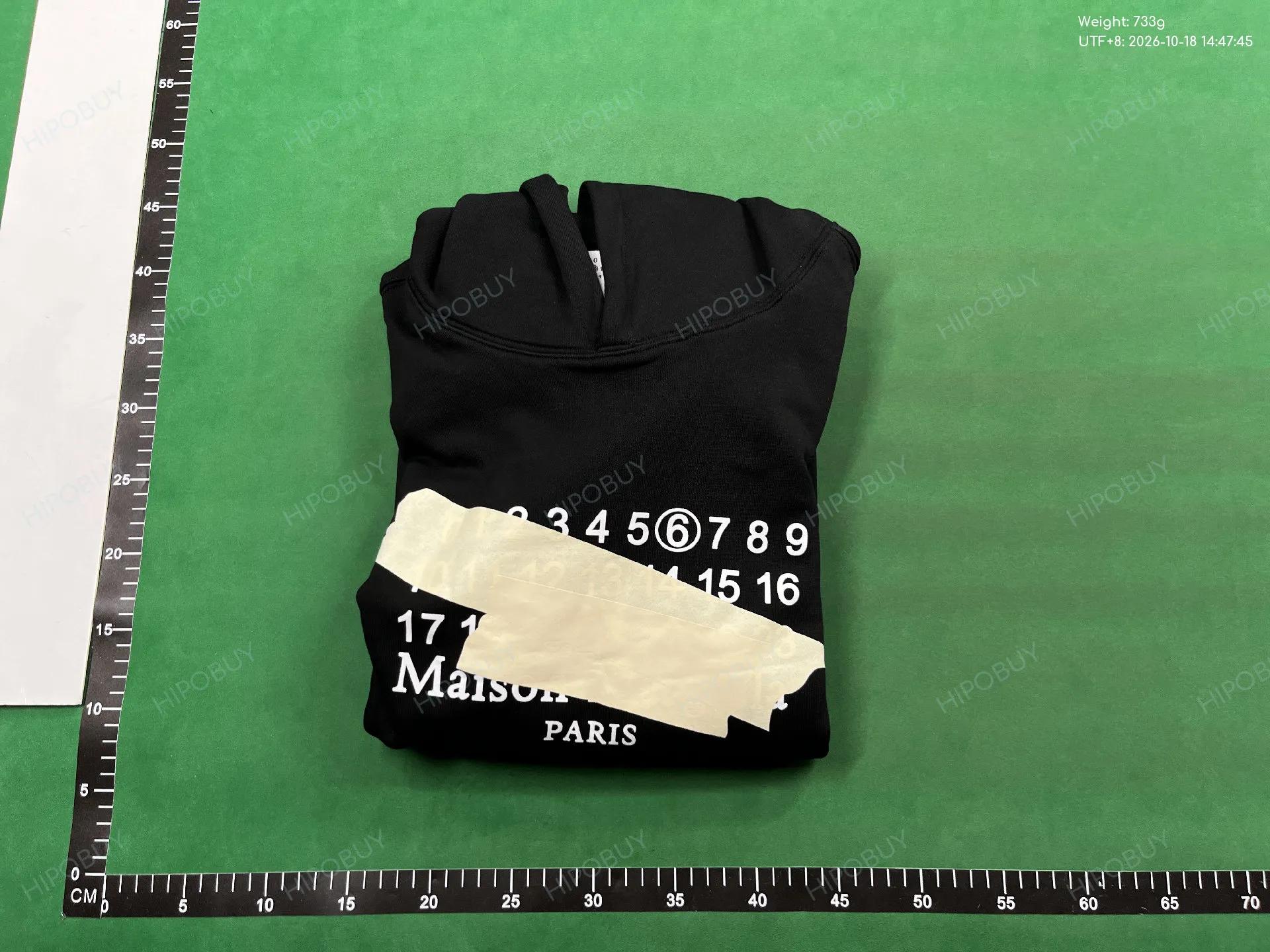 Foto QC 8 de Maison Margiela Logo Print Hoodie Sweater Black