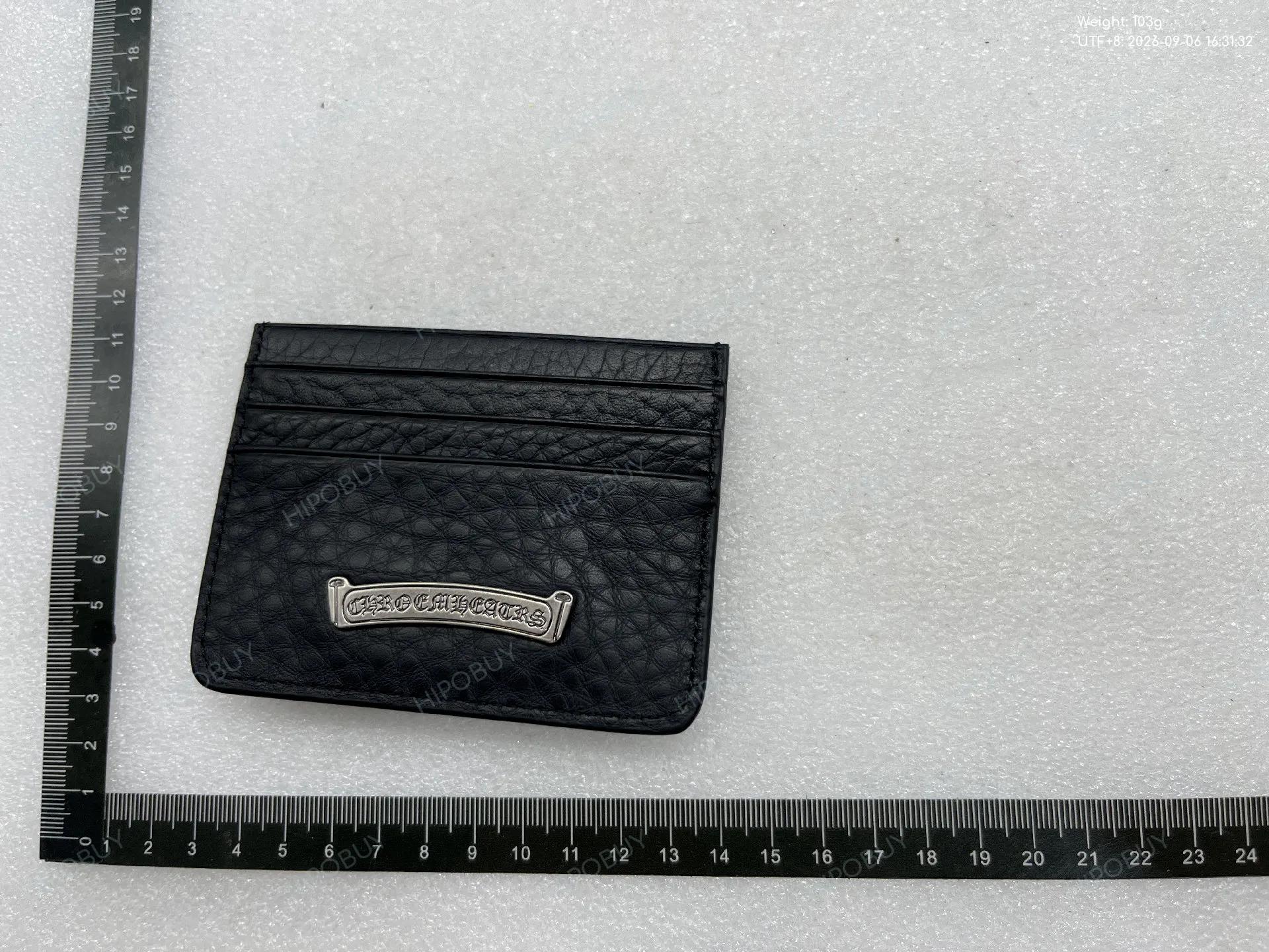 Foto QC 6 de Chrome Hearts Cross Patch Zip Card Holder Leather Black