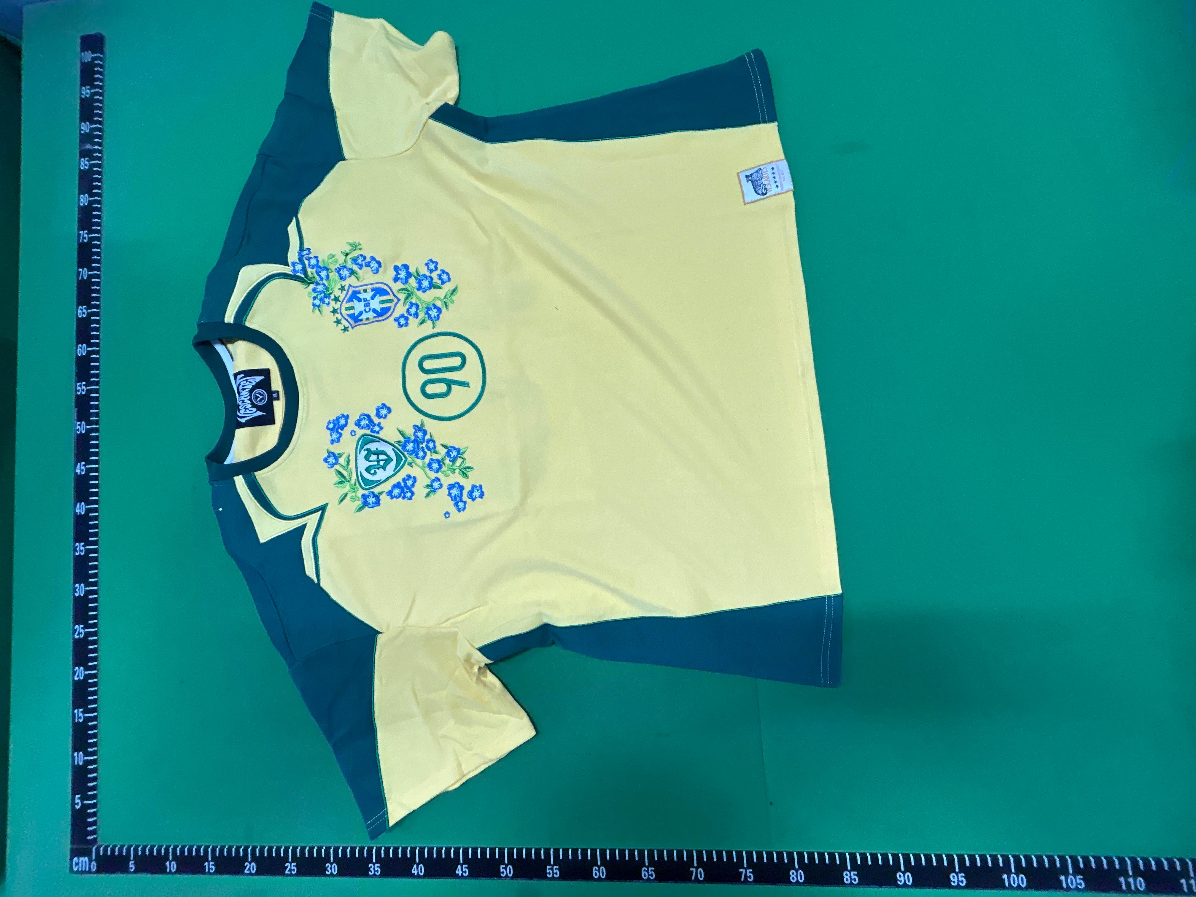 Foto QC 2 de Vescartes x Brazil Retro 2004/05 Home Floral Total 90 Jersey Yellow/Green
