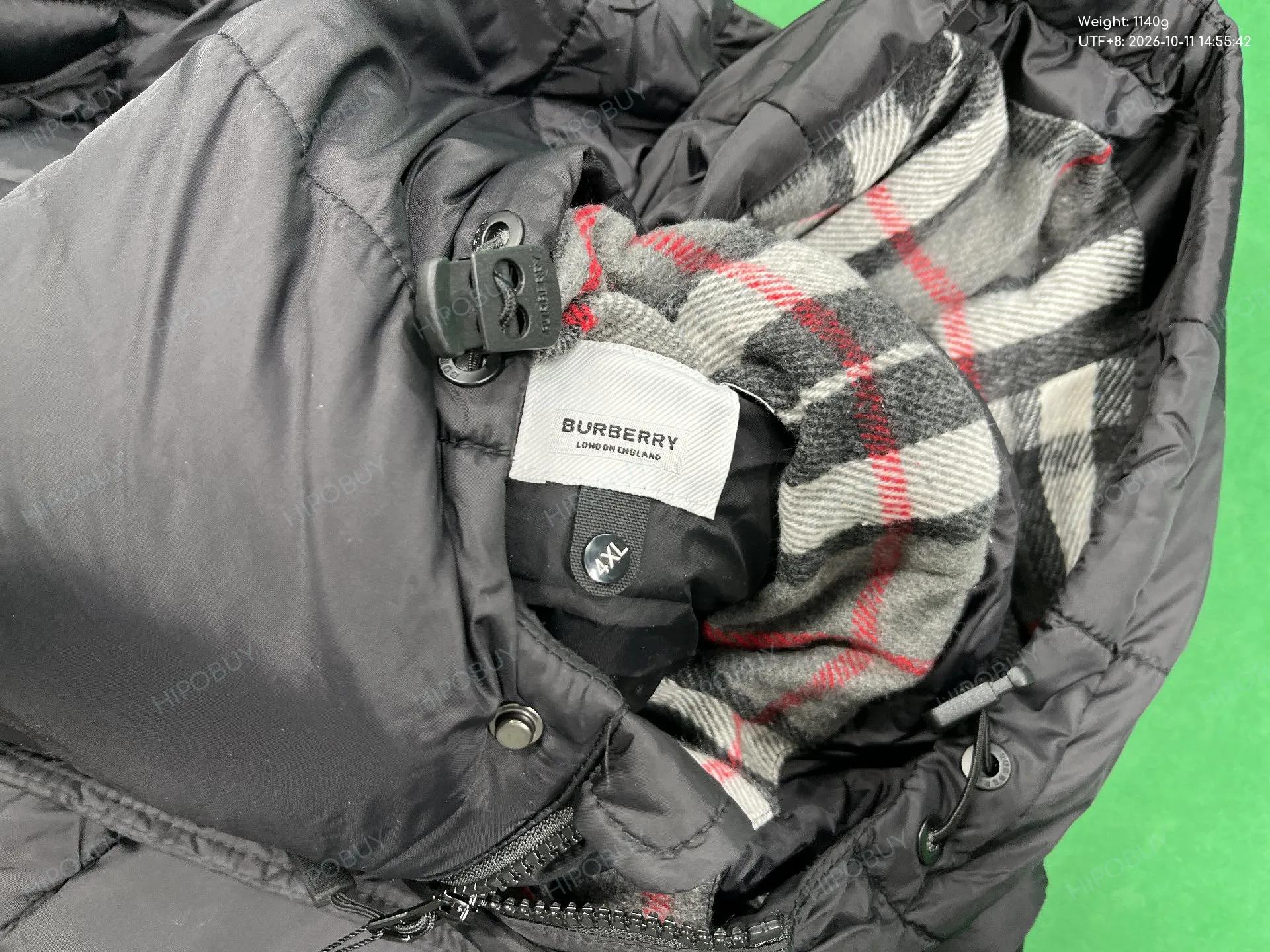 Foto QC 1 de Burberry Puffer Jacket Down Check Lining Black