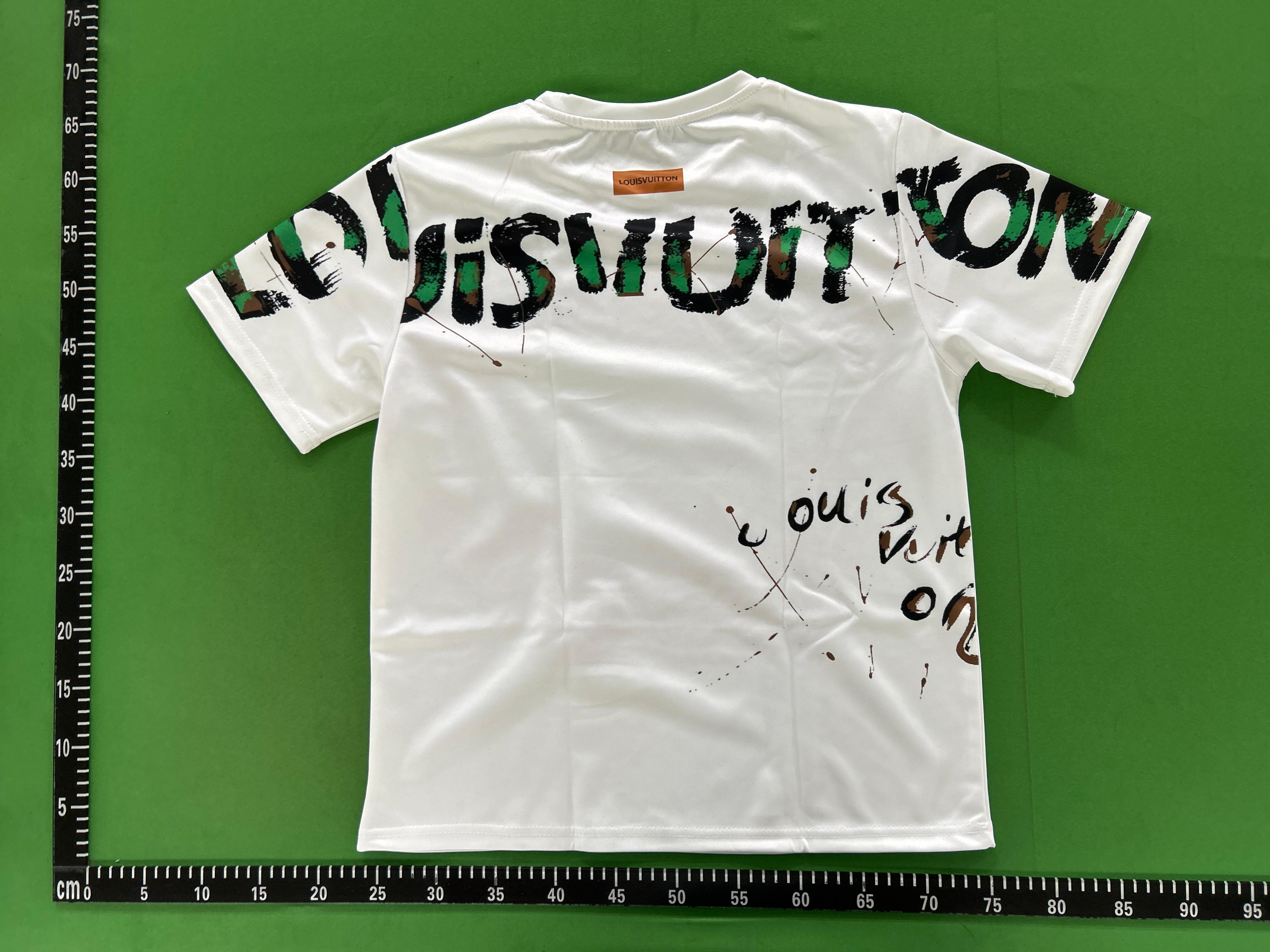Foto QC 4 de Louis Vuitton T-shirt 3D Graffiti Logo Black