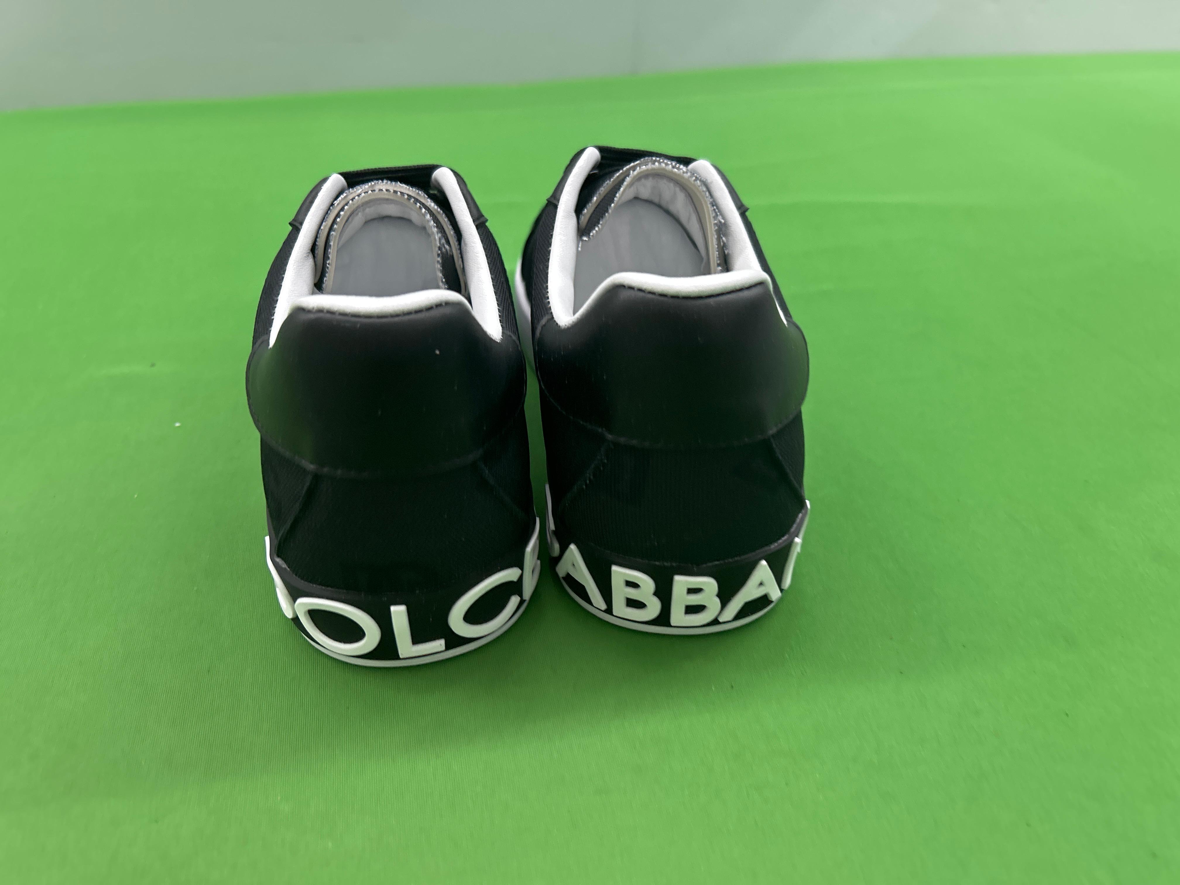 Foto QC 2 de Dolce & Gabbana Portofino Leather Low-top Black Heel Tab White