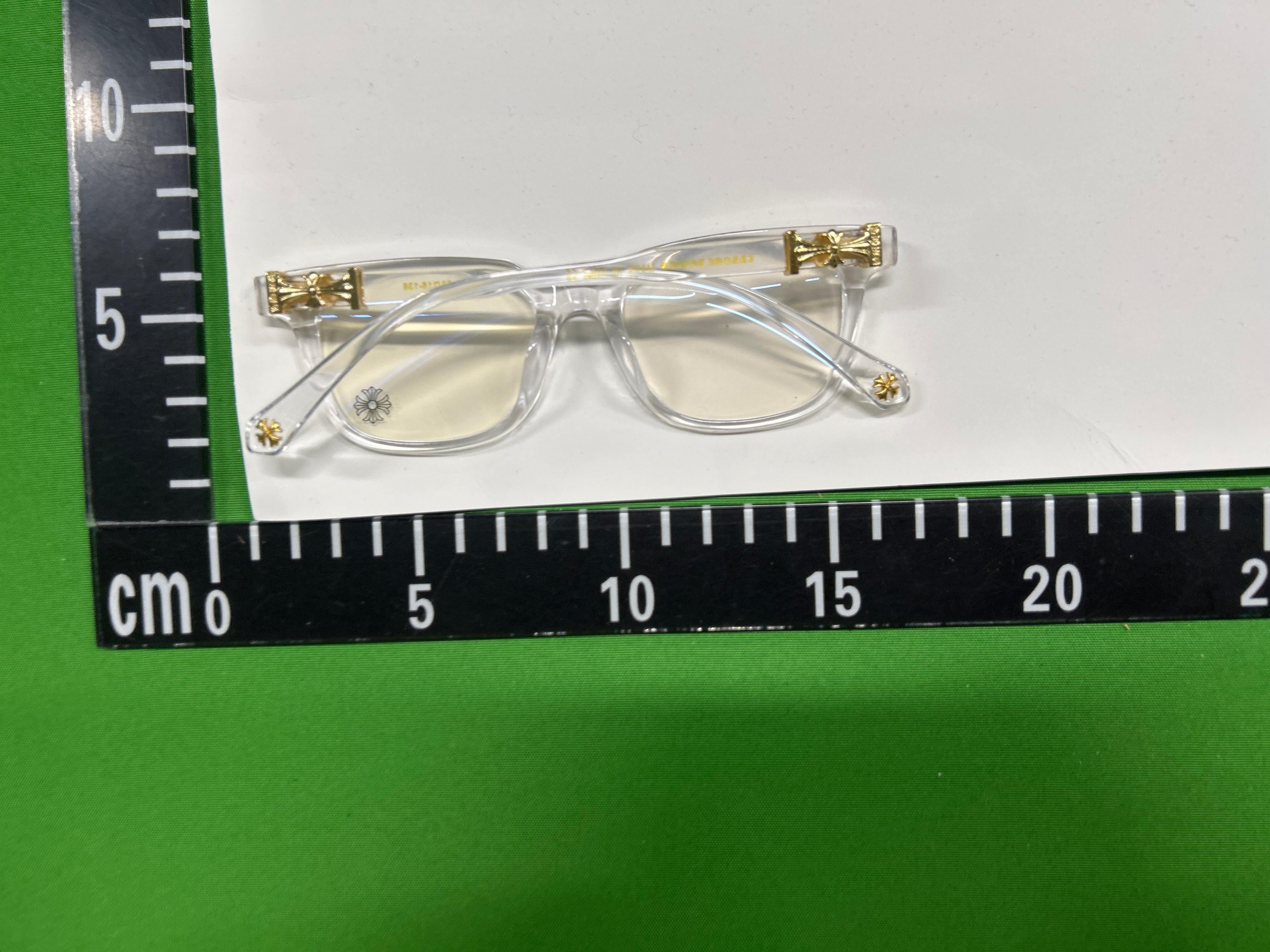 Foto QC 5 de Chrome Hearts Square-Frame Acetate Eyeglasses Black Gold