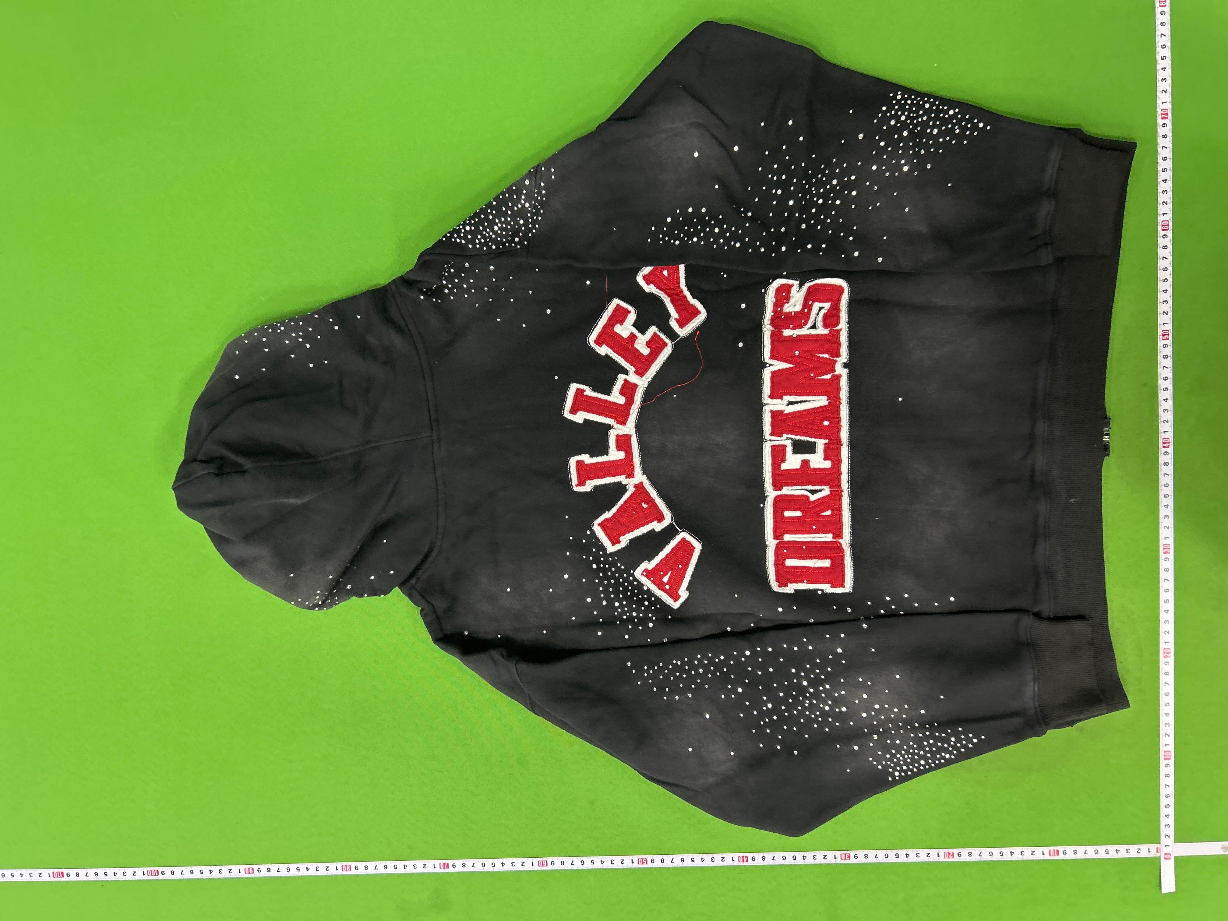 Foto QC 2 de Vale Valley Hoodie Rhinestone Embroidery Zip Up Black
