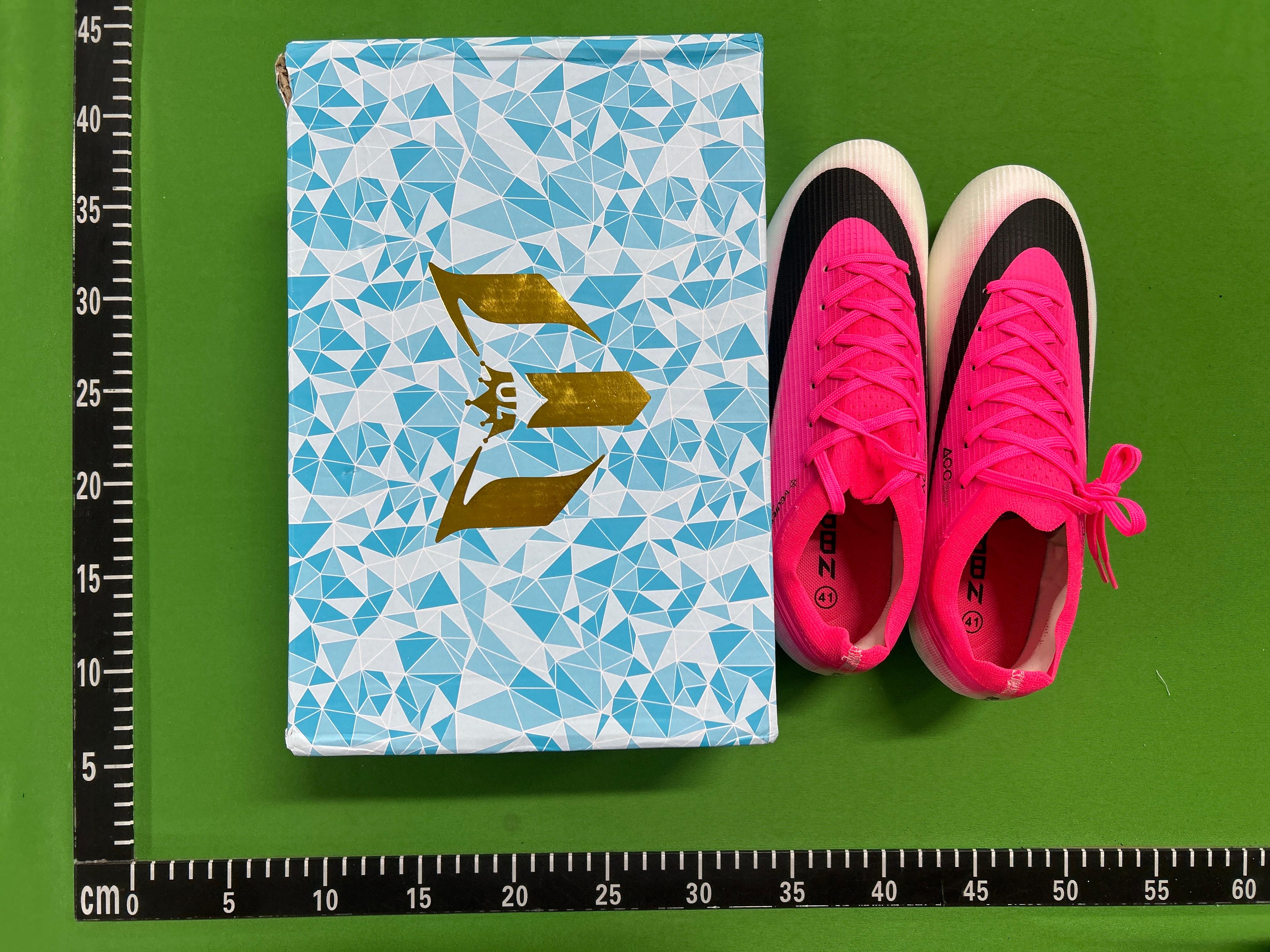 Foto QC 2 de Vejiess Air Zoom Football Cleats Low Pink White