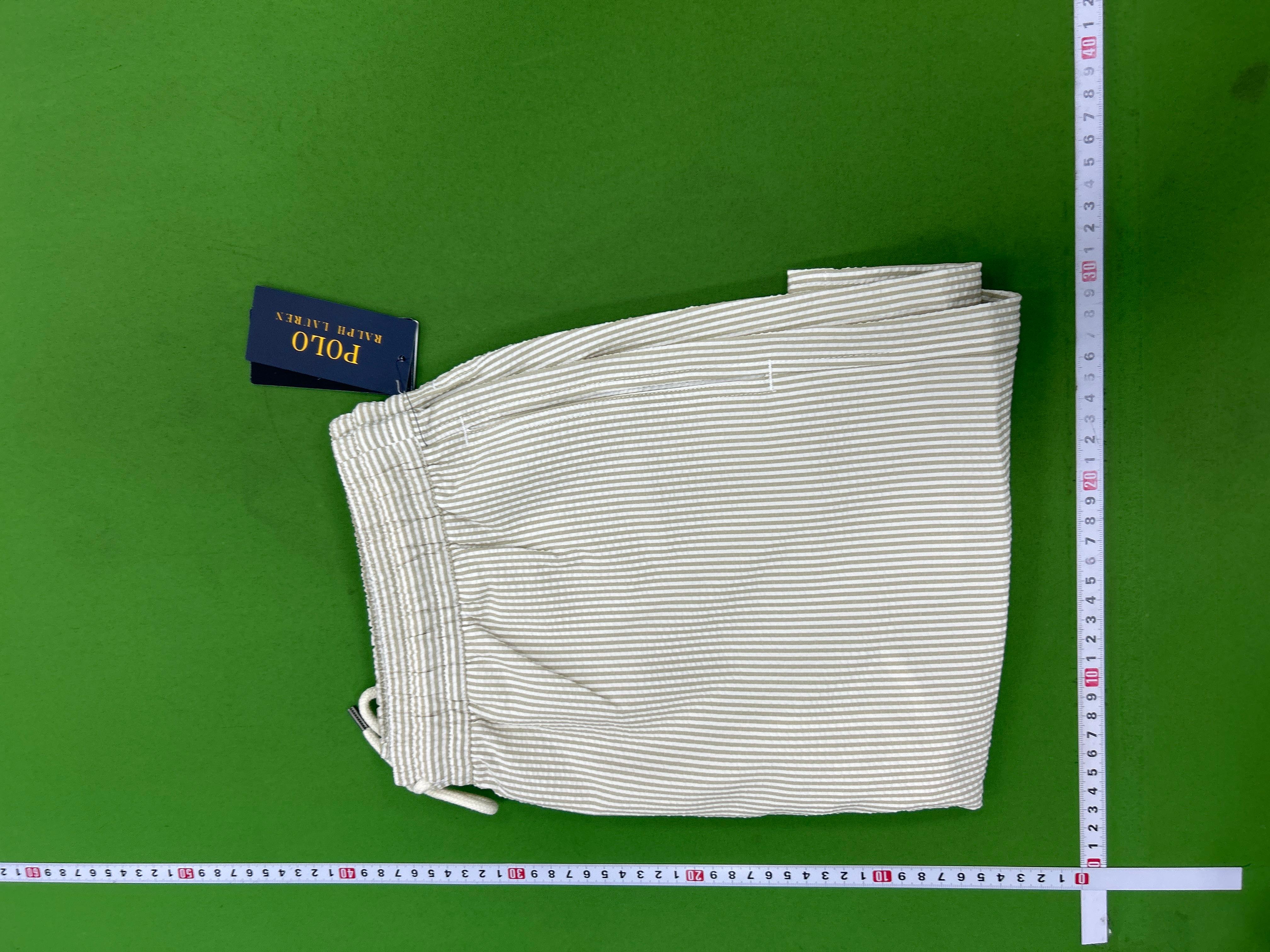 Foto QC 1 de Polo Ralph Lauren Traveller Board Shorts Classic Fit Seersucker Blue White Striped