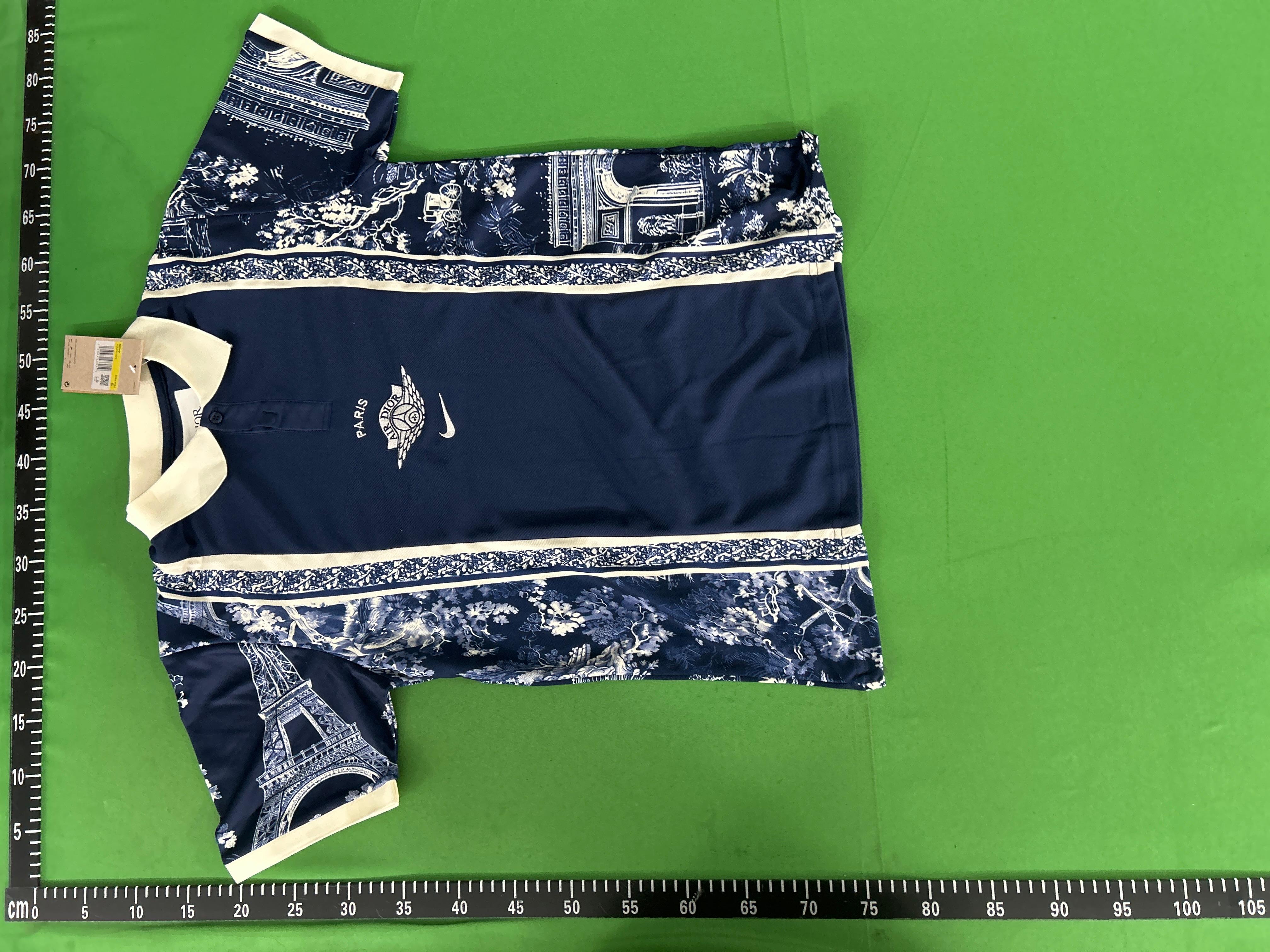 Foto QC 7 de Dior x Nike Jordan Shirt Toile de Jouy Paris Navy Cream