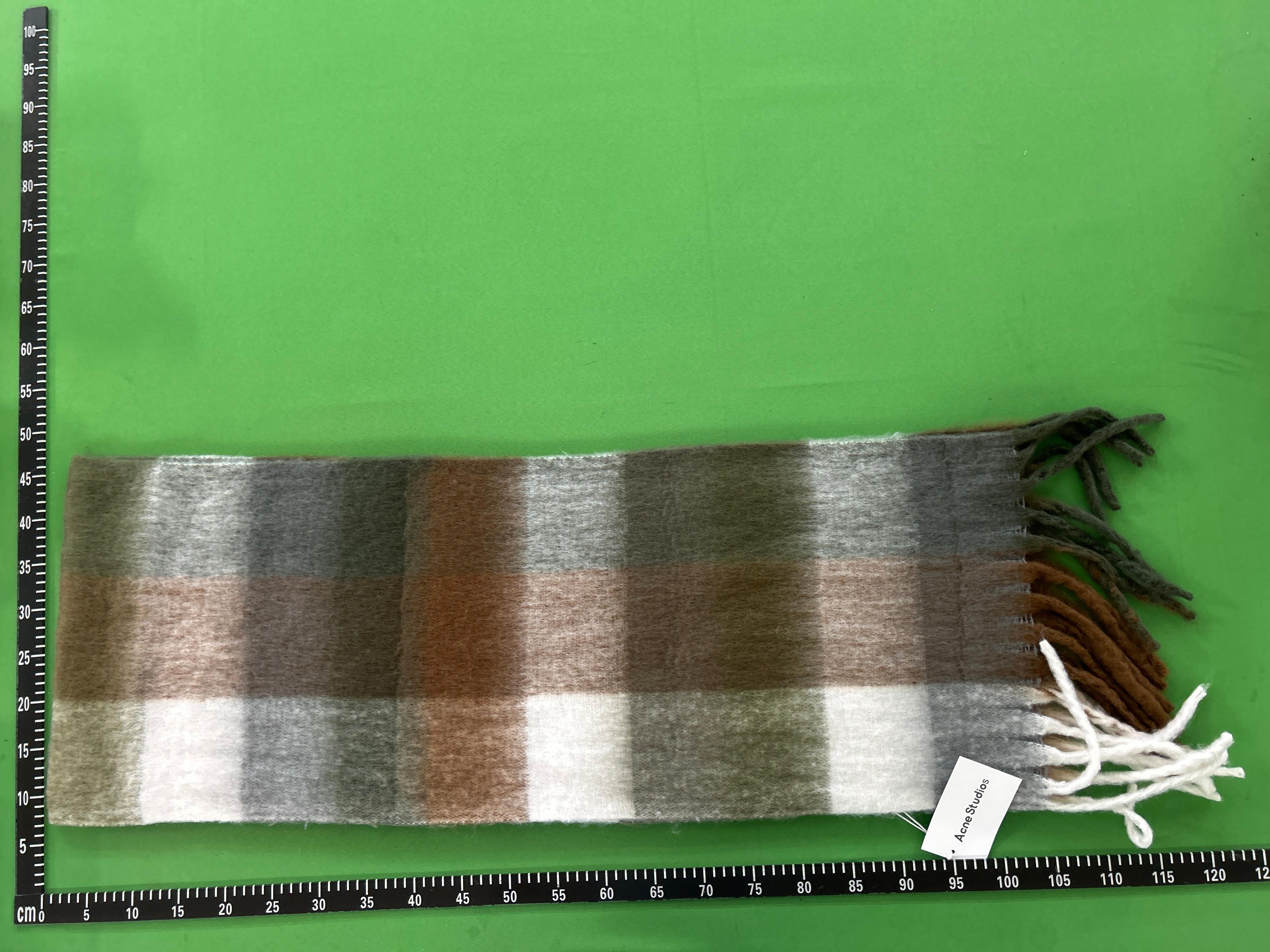 Foto QC 1 de Acne Studios Mohair Checked Scarf Chestnut brown/yellow/green