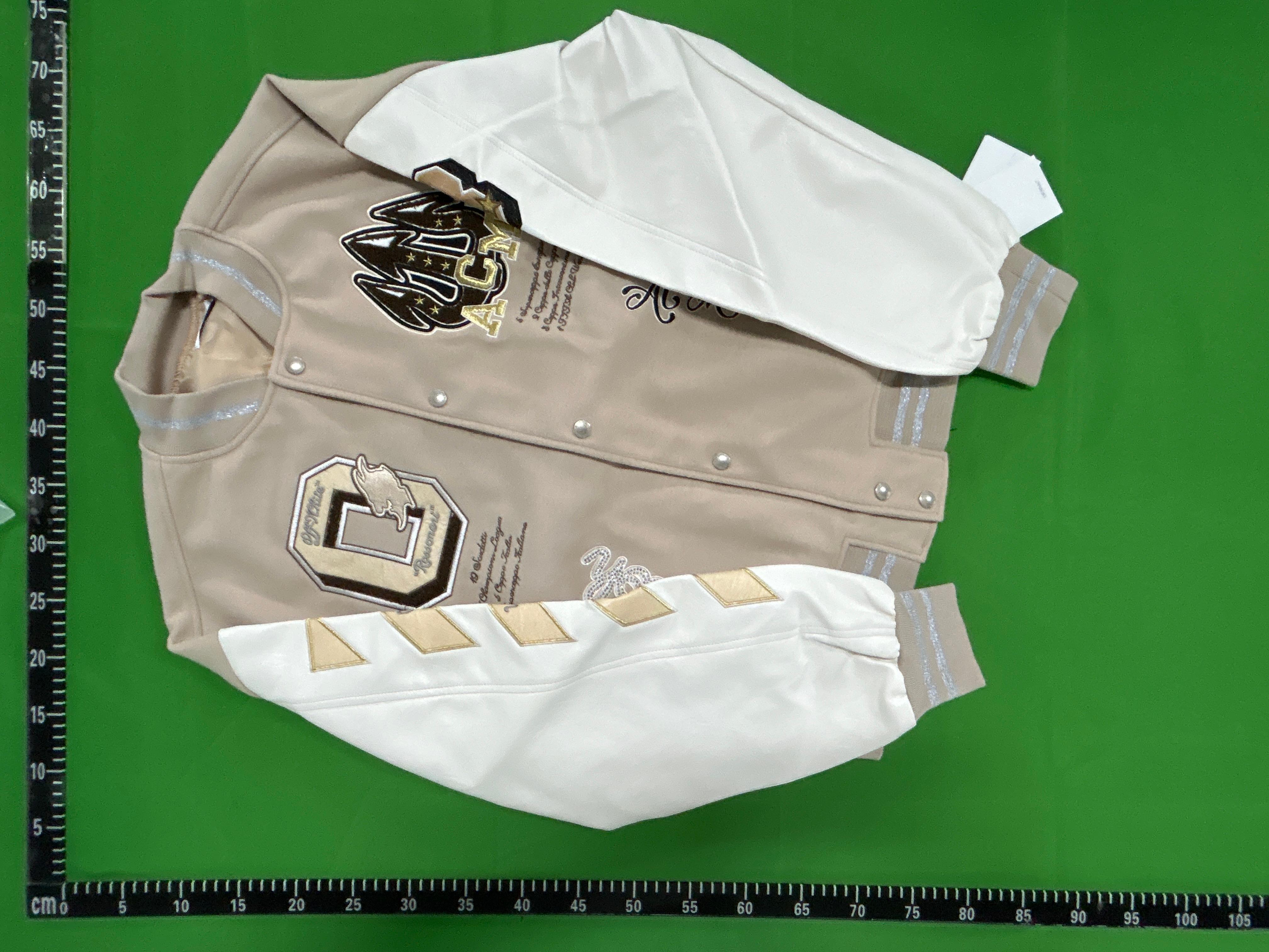 Foto QC 6 de Off-White x AC Milan Varsity Jacket Wool Leather Cream White