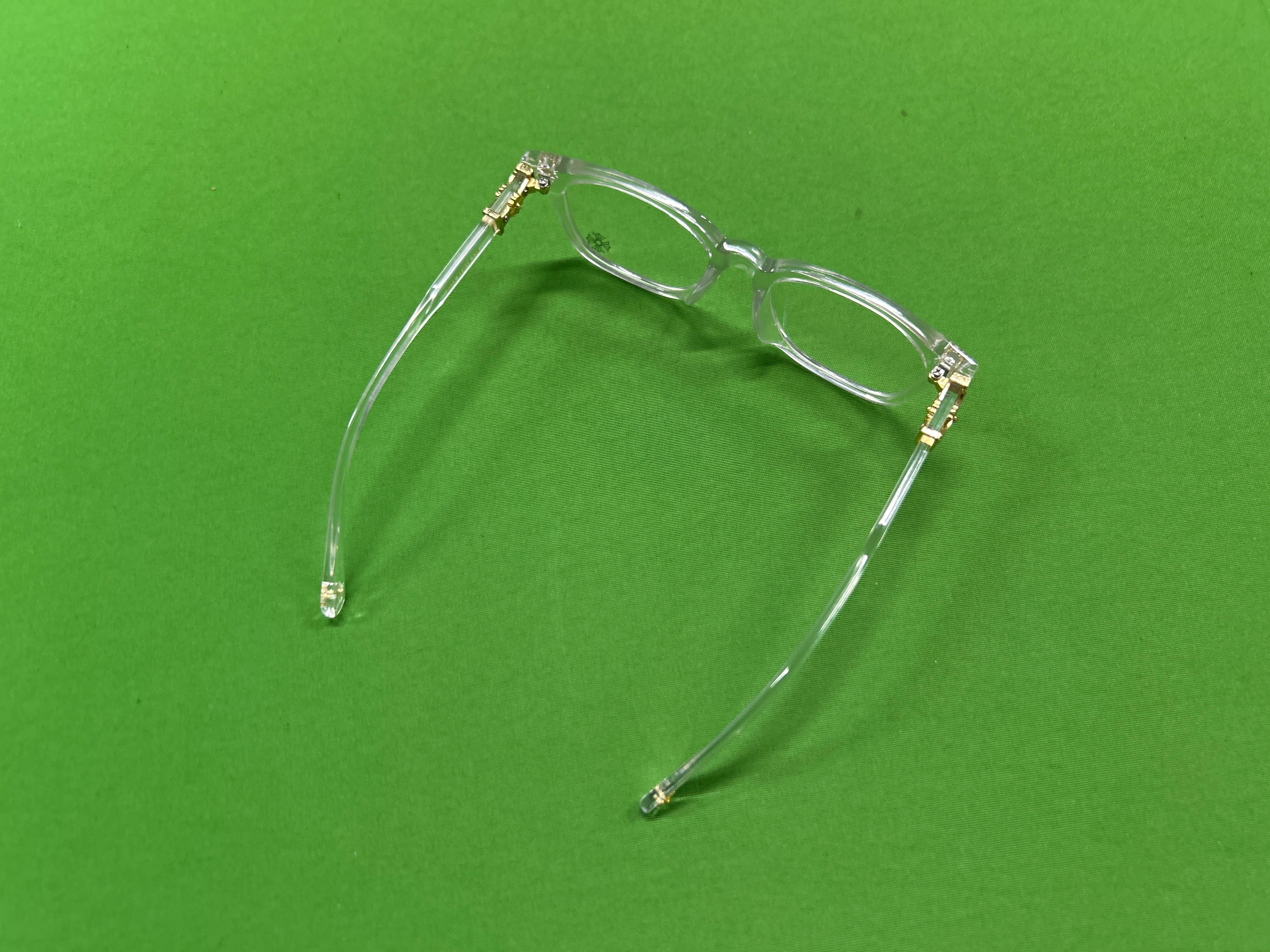 Foto QC 3 de Chrome Hearts Square-Frame Acetate Eyeglasses Black Gold