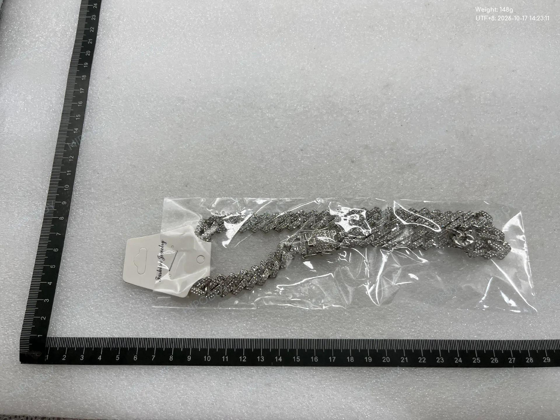 Foto QC 1 de Other Cuban Link Necklace Metal Strass Rose Gold