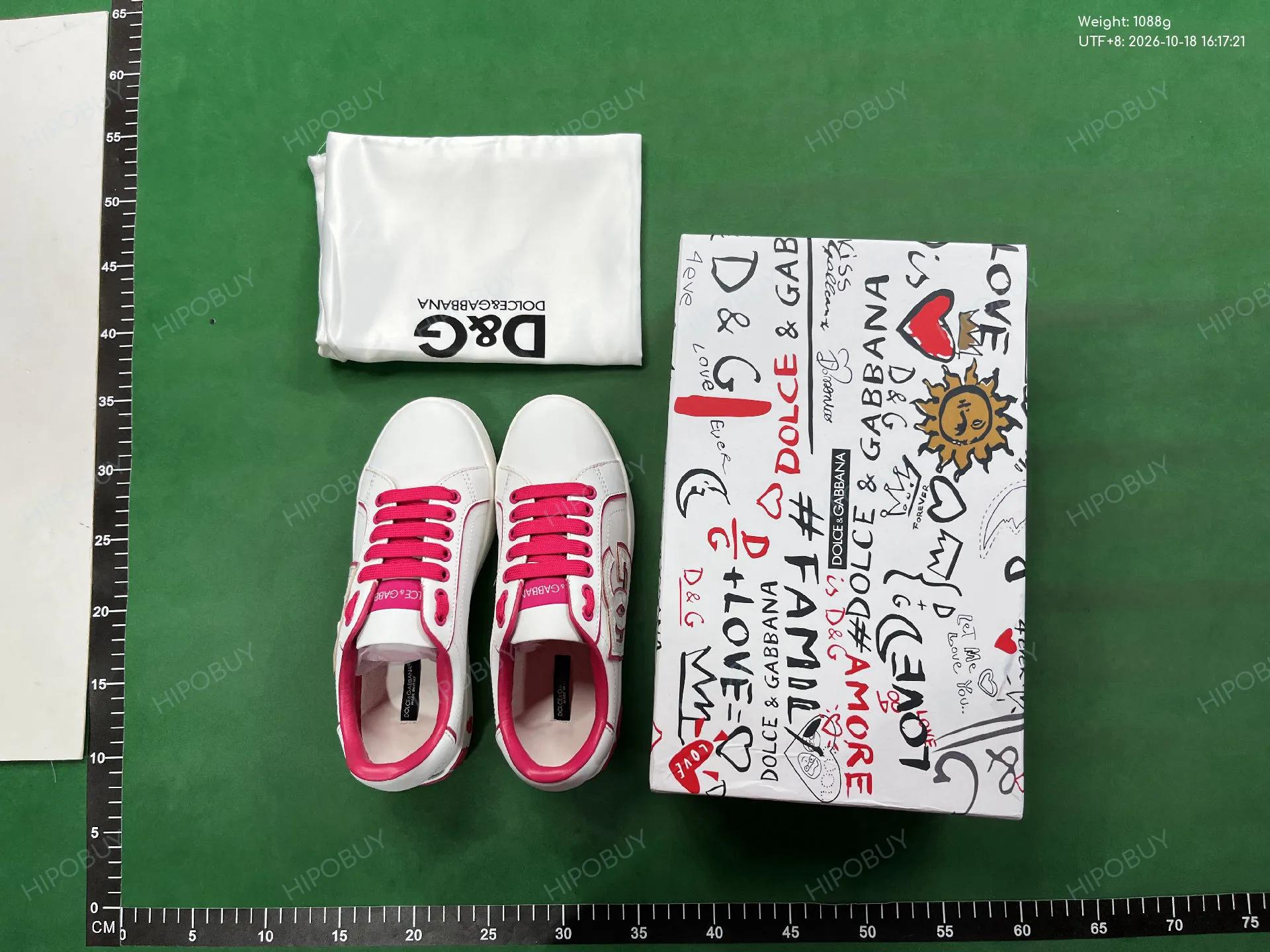 Foto QC 1 de Dolce & Gabbana Portofino Leather Sneakers Logo Detail White