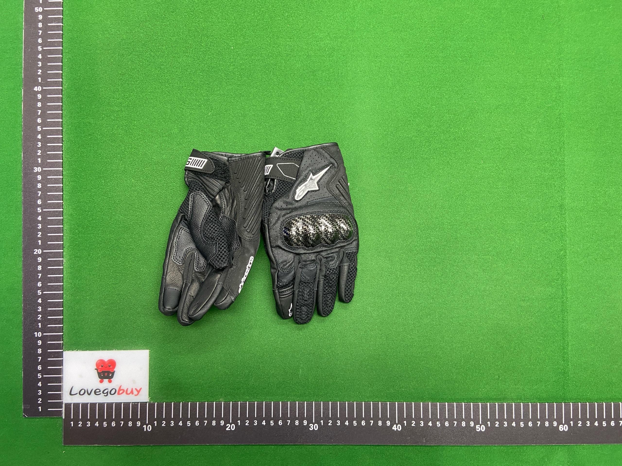 Foto QC 2 de Other Perforated Leather Motorcycle Gloves Black