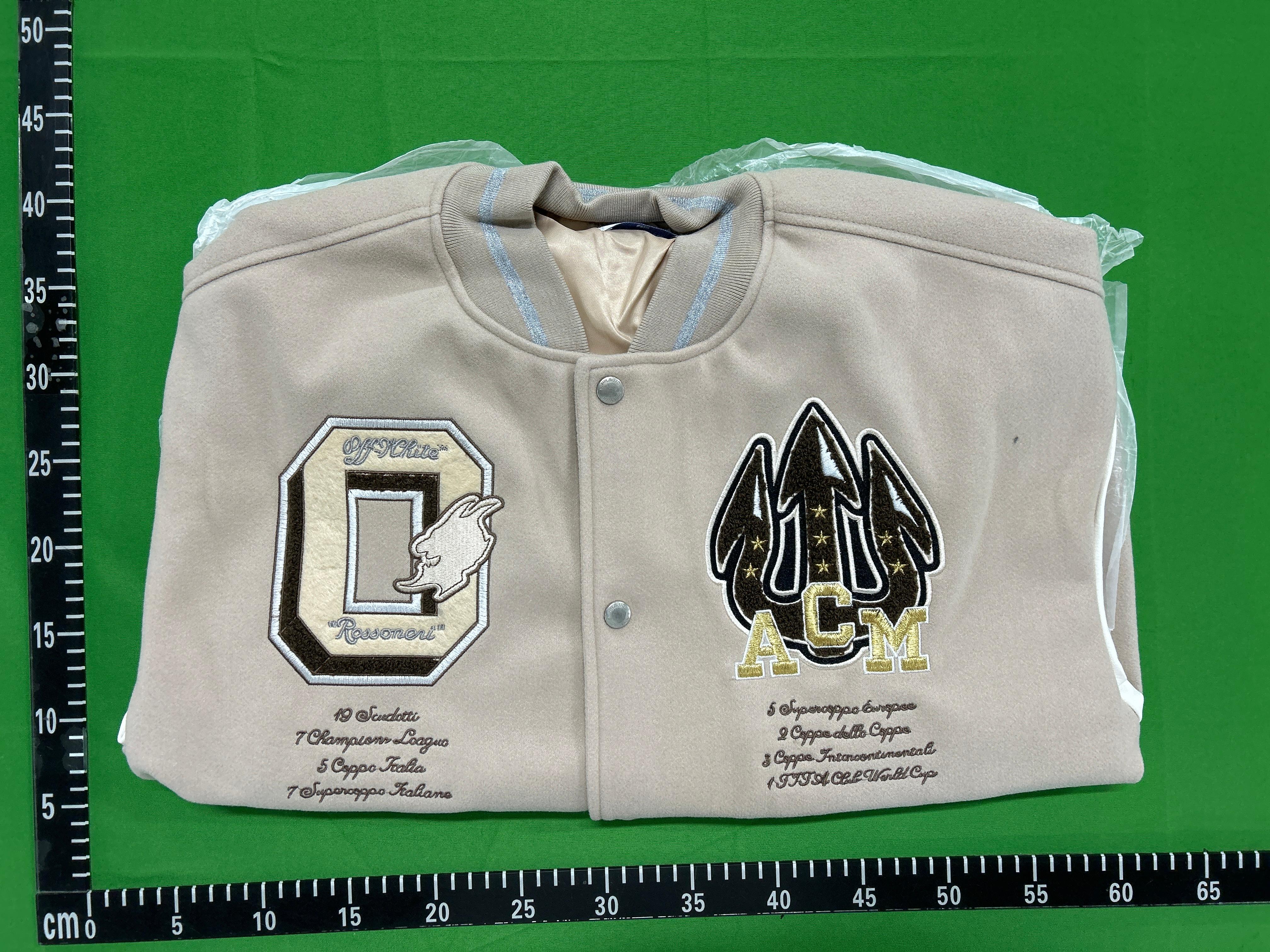 Foto QC 4 de Off-White x AC Milan Varsity Jacket Wool Leather Cream White