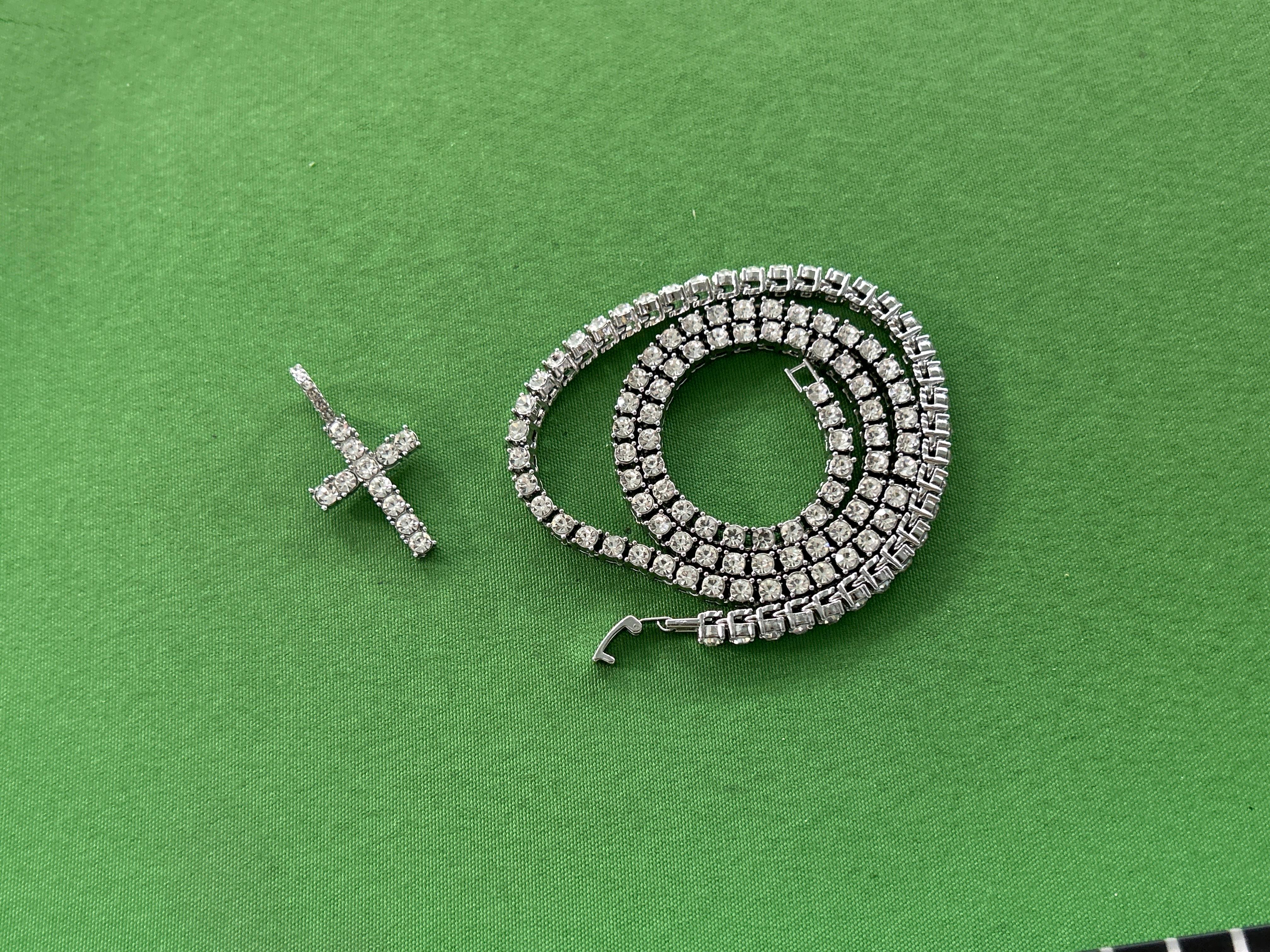 Foto QC 3 de Other Cross Tennis Necklace Alloy Strass Multicolor