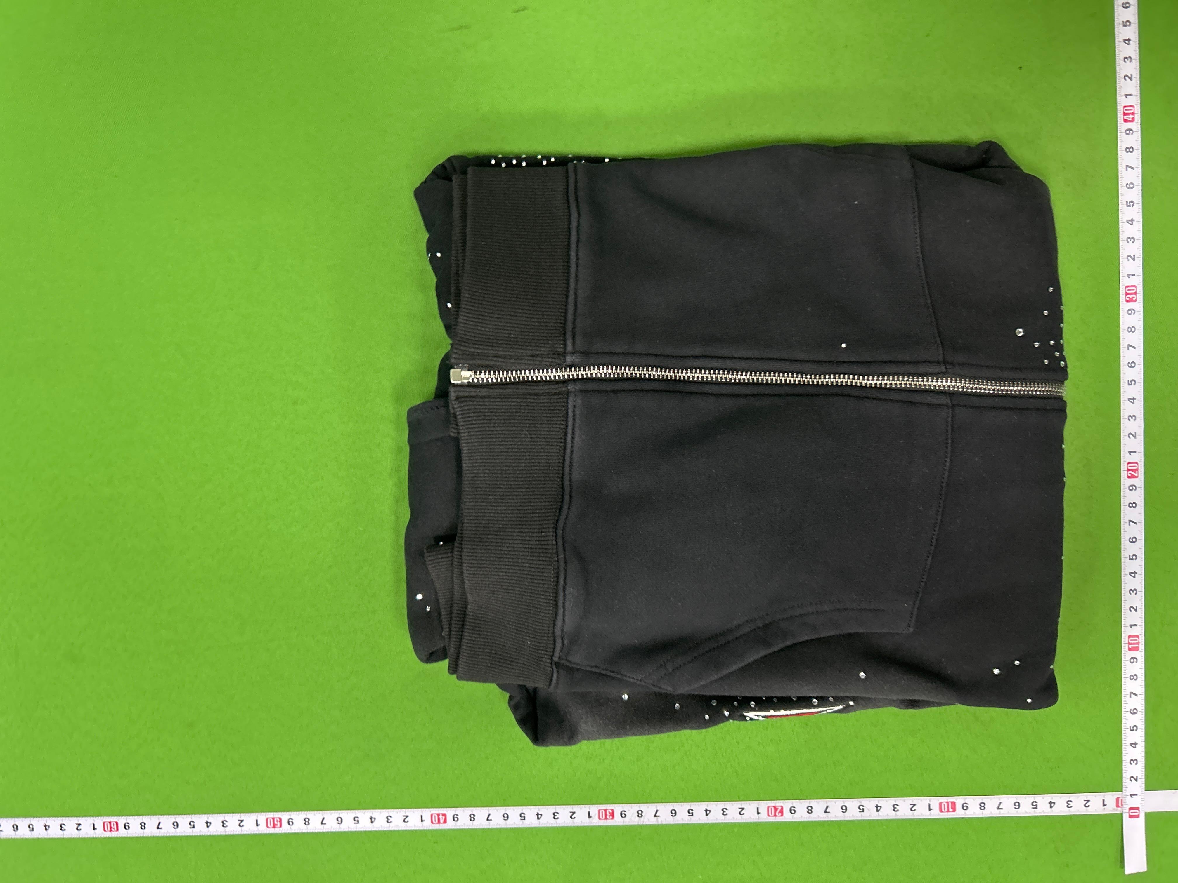 Foto QC 1 de Vale Valley Hoodie Rhinestone Embroidery Zip Up Black