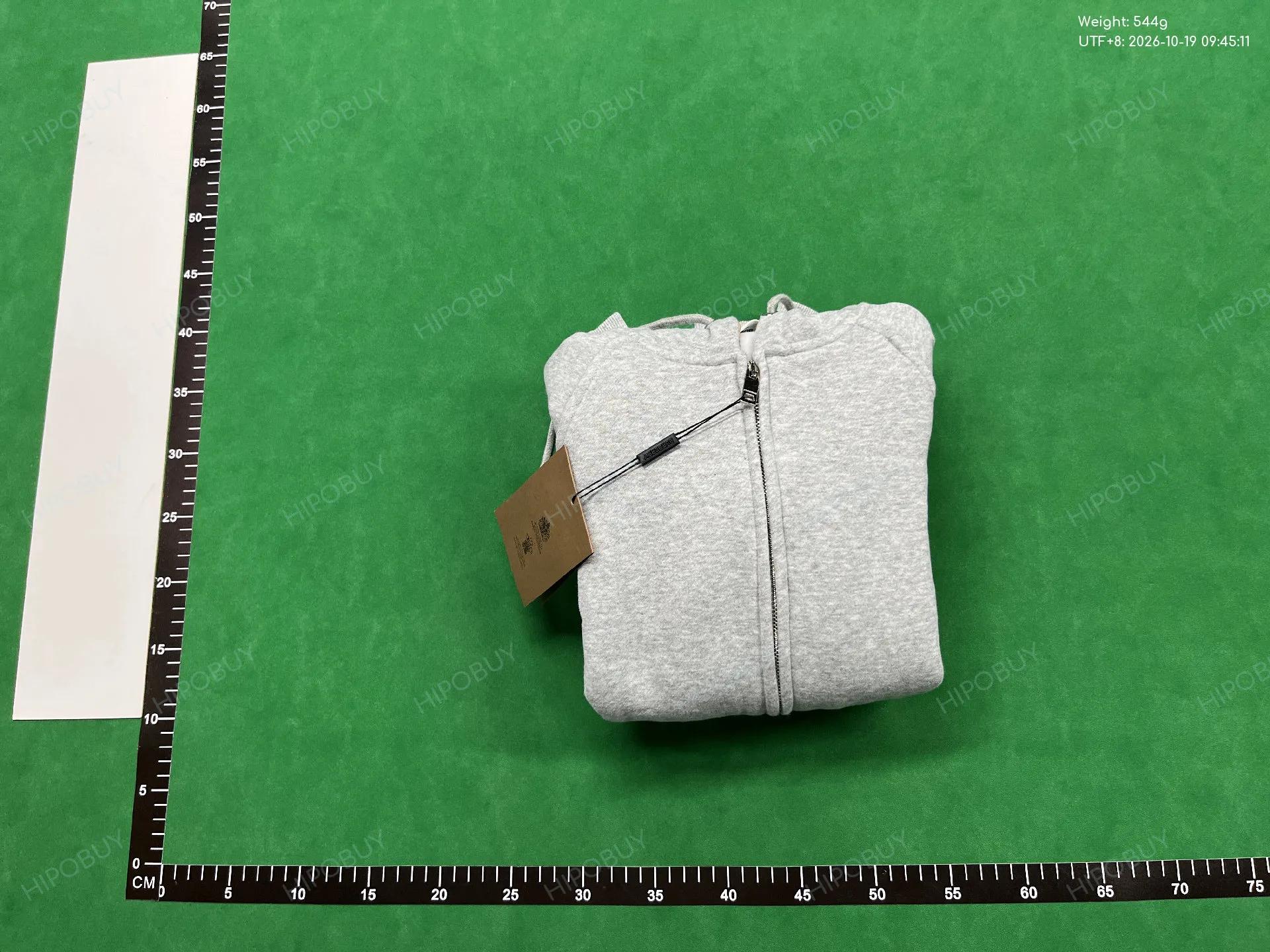 Foto QC 8 de Burberry Zip Sweater Vintage Check Lining Grey