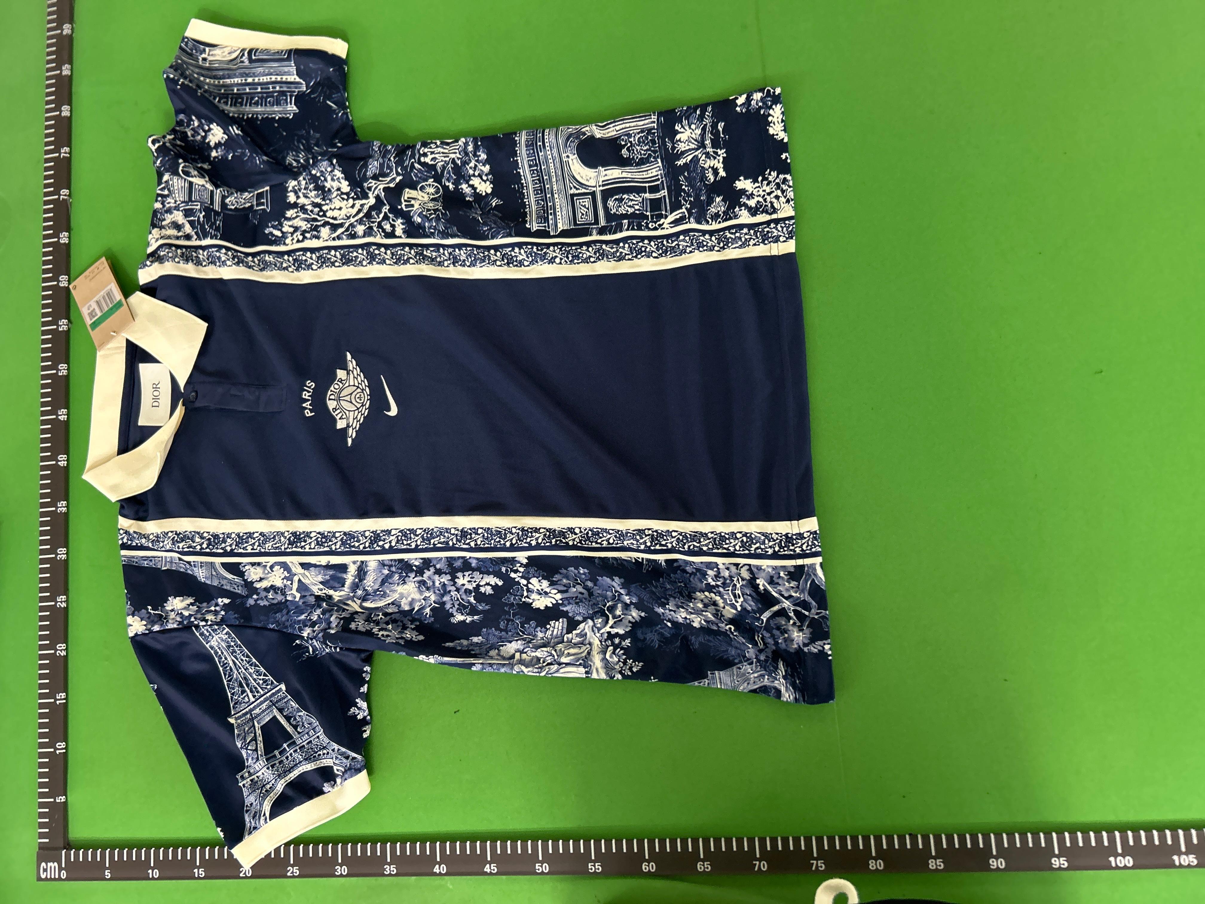 Foto QC 2 de Dior x Nike Jordan Shirt Toile de Jouy Paris Navy Cream