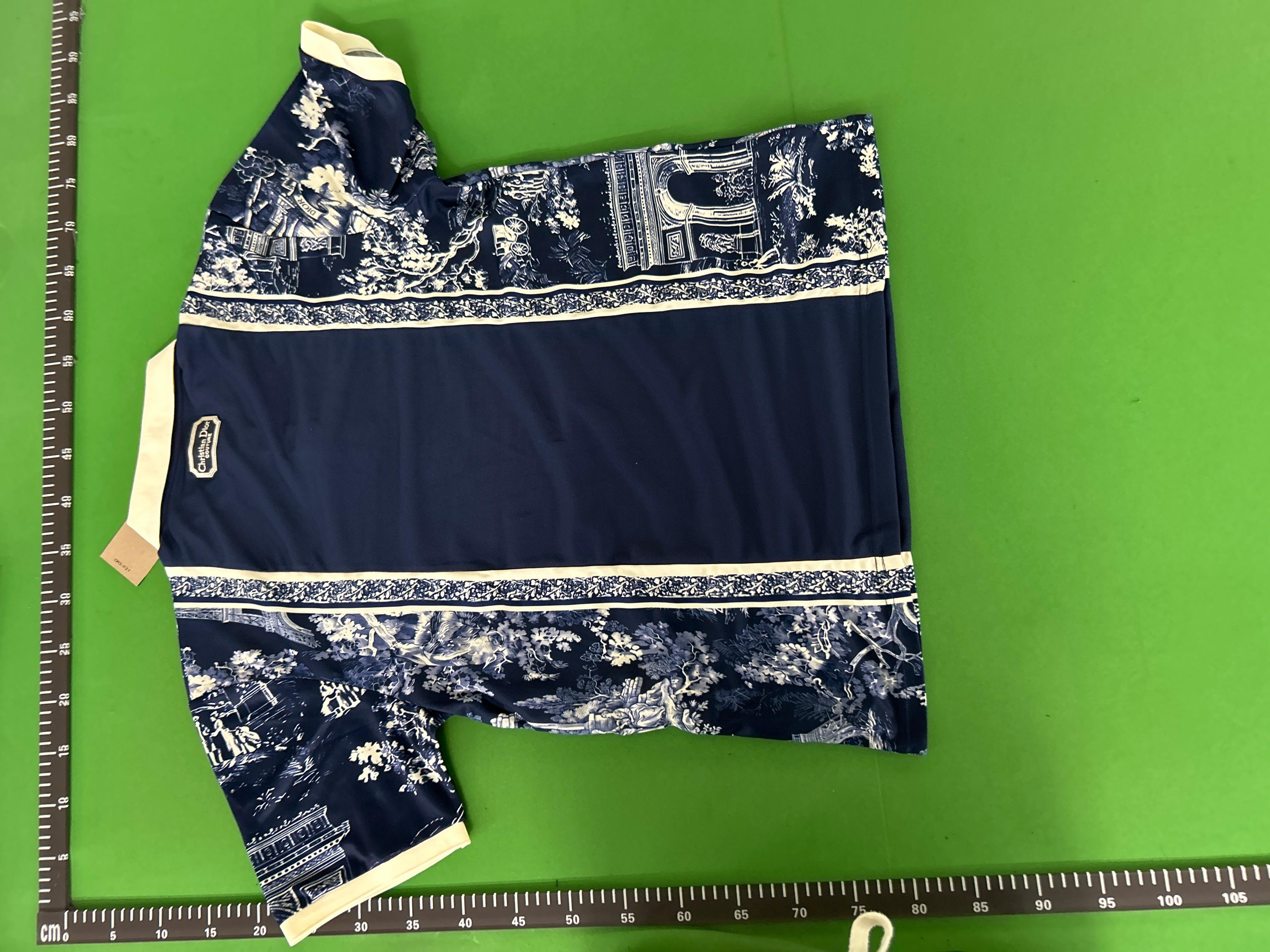 Foto QC 3 de Dior x Nike Jordan Shirt Toile de Jouy Paris Navy Cream