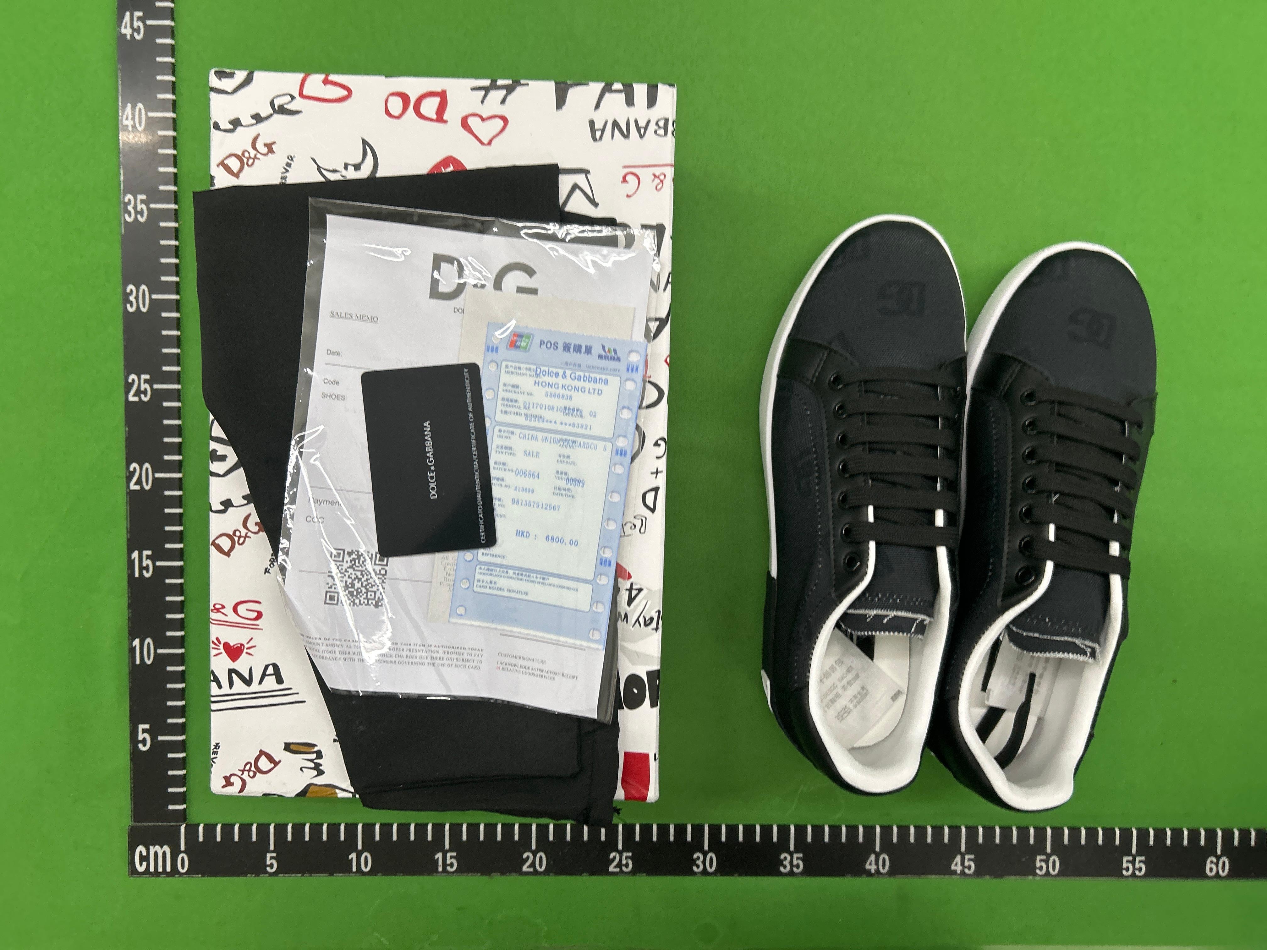 Foto QC 3 de Dolce & Gabbana Portofino Leather Low-top Black Heel Tab White