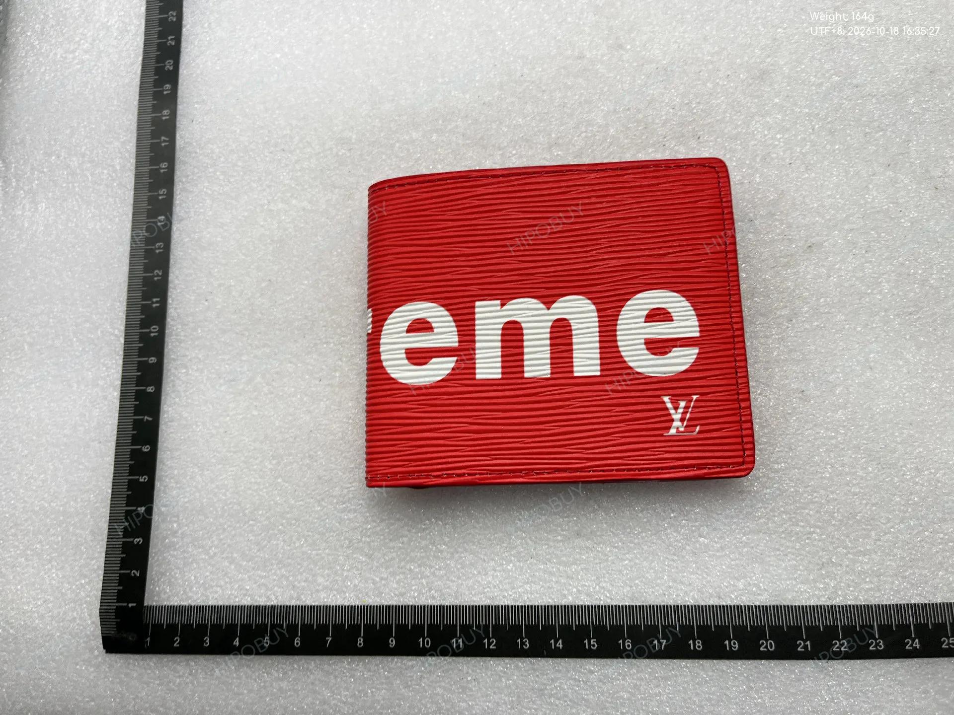 Foto QC 1 de Louis Vuitton x Supreme Slender Wallet Epi Leather Red