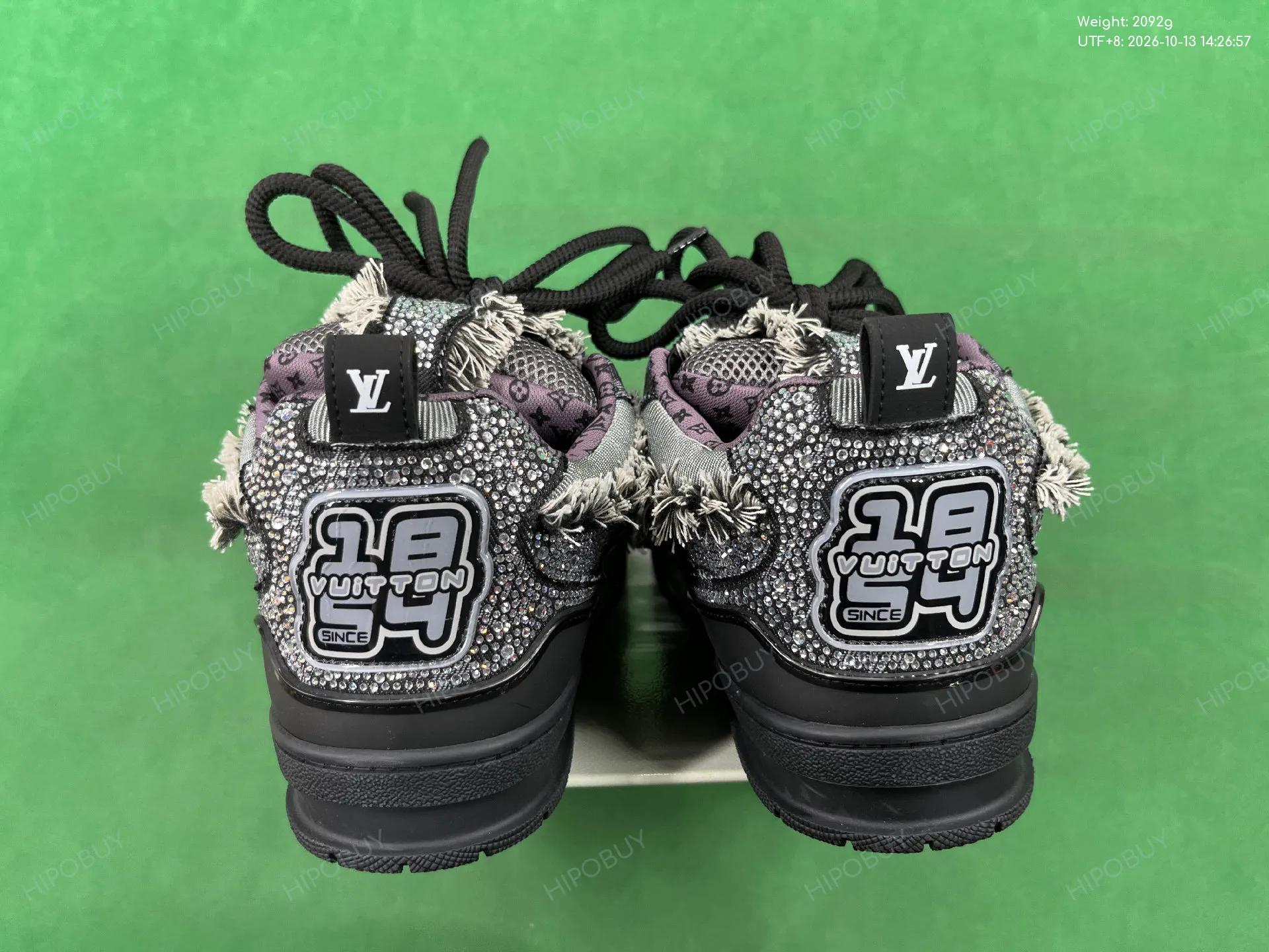 Foto QC 3 de Louis Vuitton LV Skate Low Swarovski Crystal Triple Black 1ABMHT