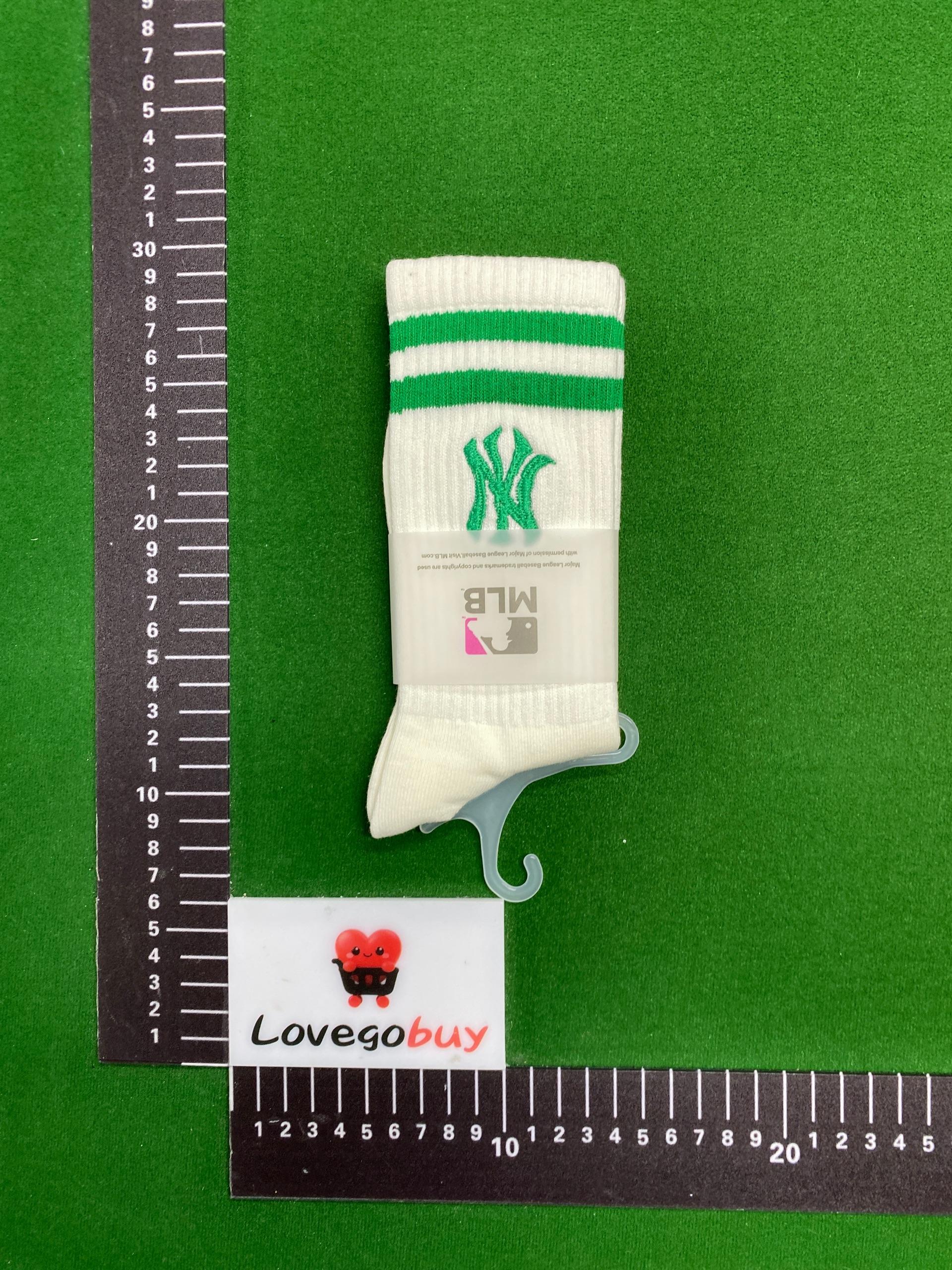 Foto QC 2 de MLB New York Yankees Crew Socks Double Stripe Large Embroidery White Red