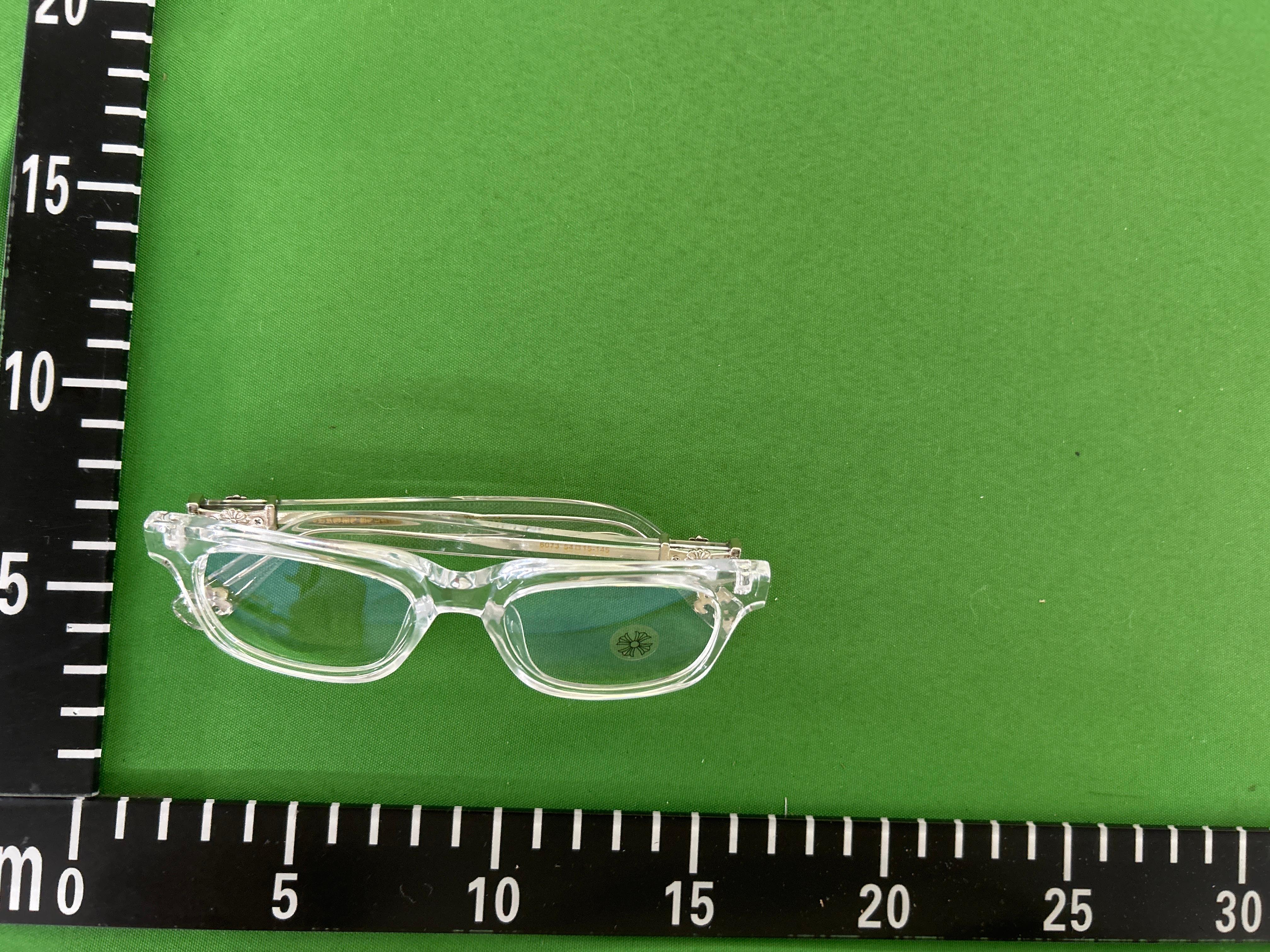 Foto QC 3 de Chrome Hearts Rectangle-Frame Acetate Eyeglasses Black Clear (6073)