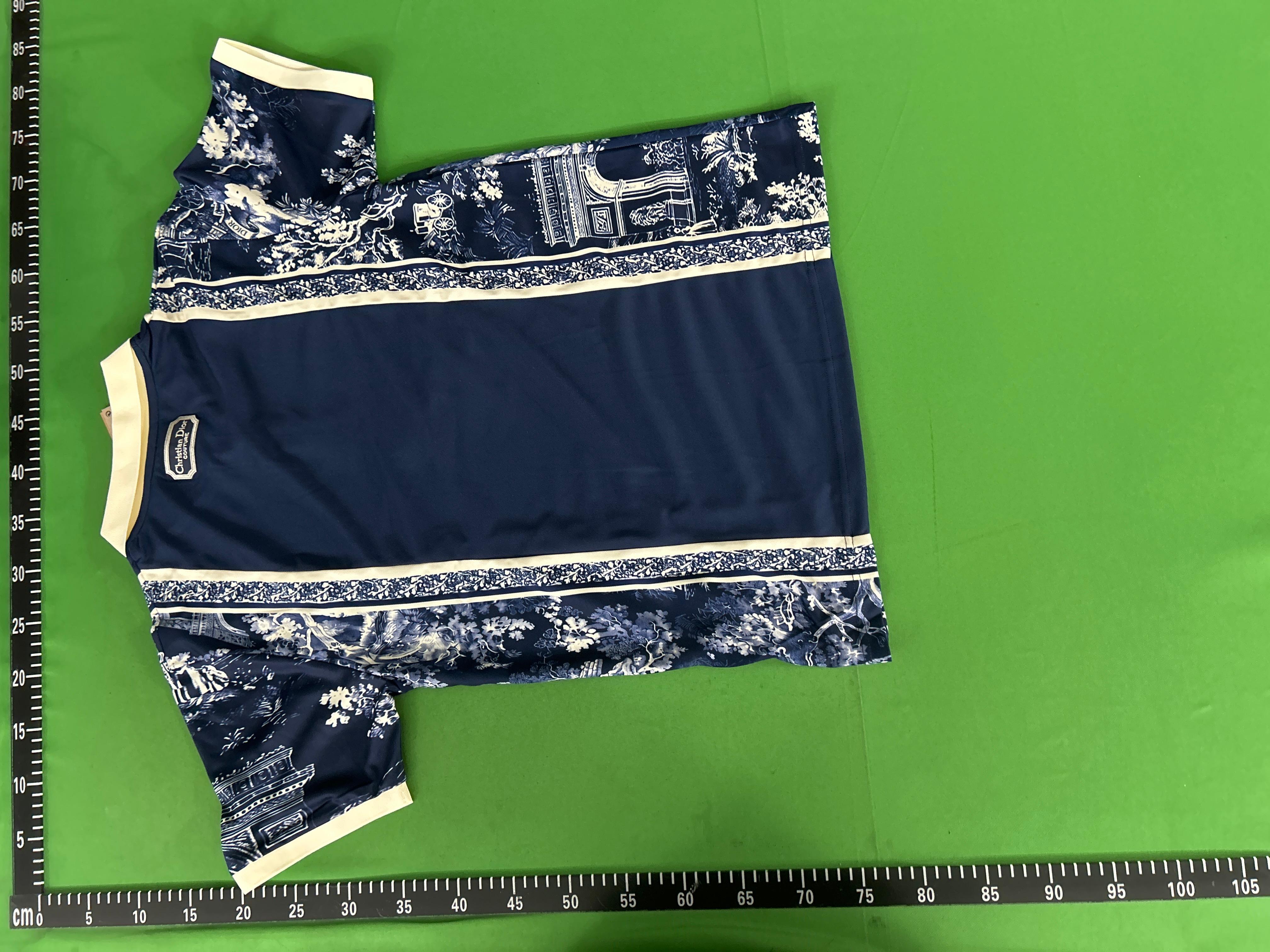 Foto QC 8 de Dior x Nike Jordan Shirt Toile de Jouy Paris Navy Cream