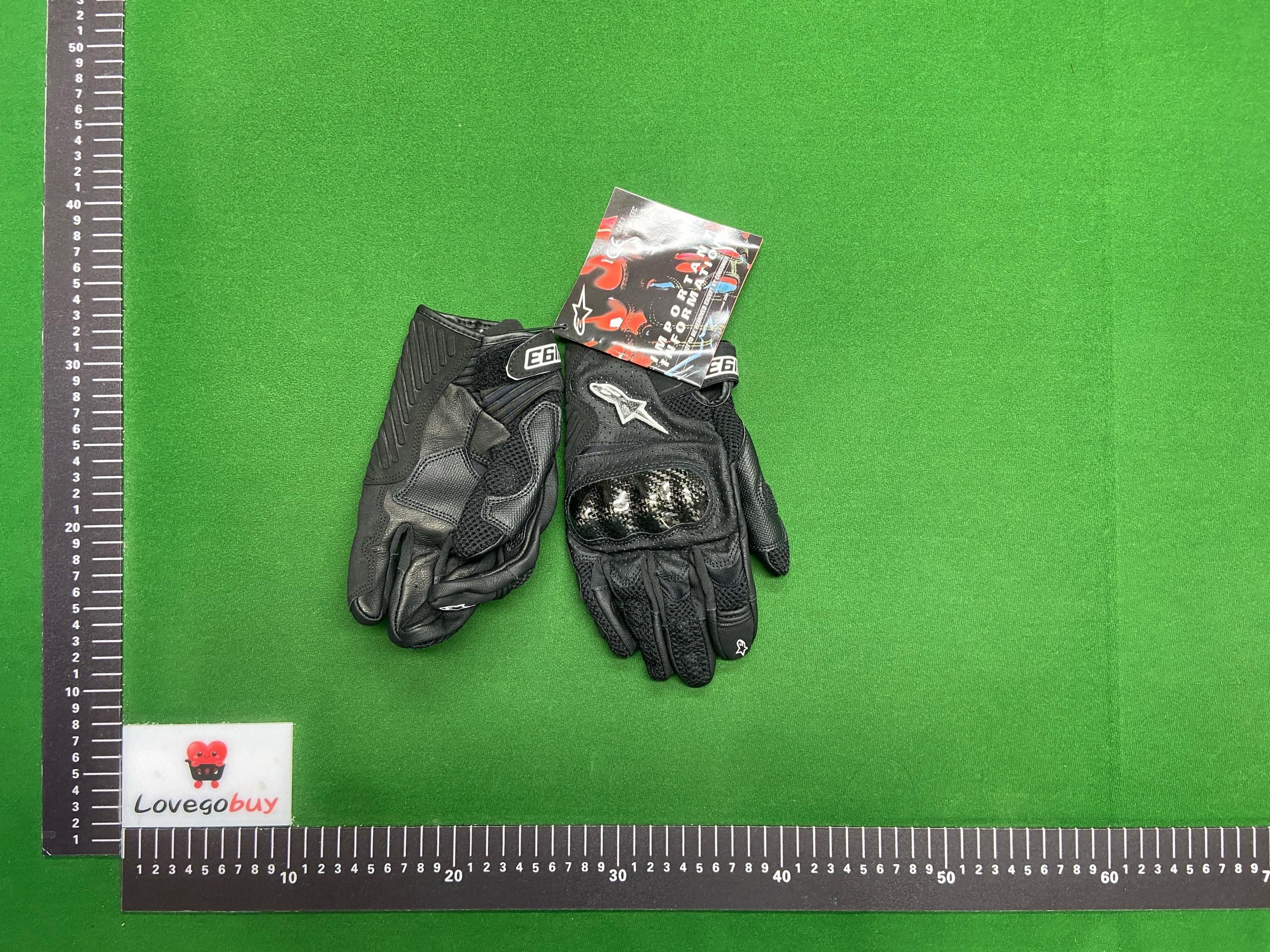 Foto QC 8 de Other Perforated Leather Motorcycle Gloves Black