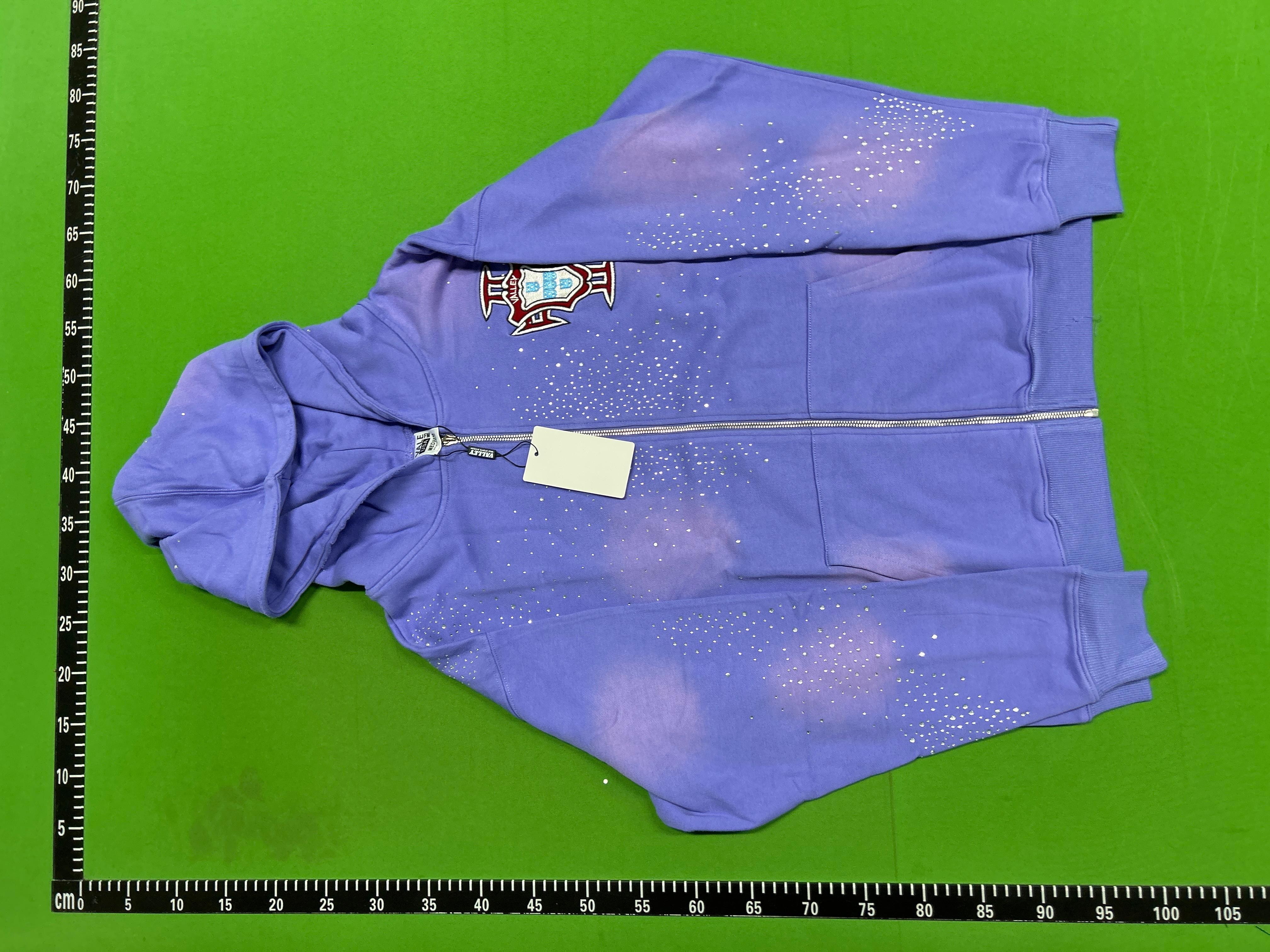 Foto QC 7 de Vale Valley Hoodie Rhinestone Embroidery Zip Up Black