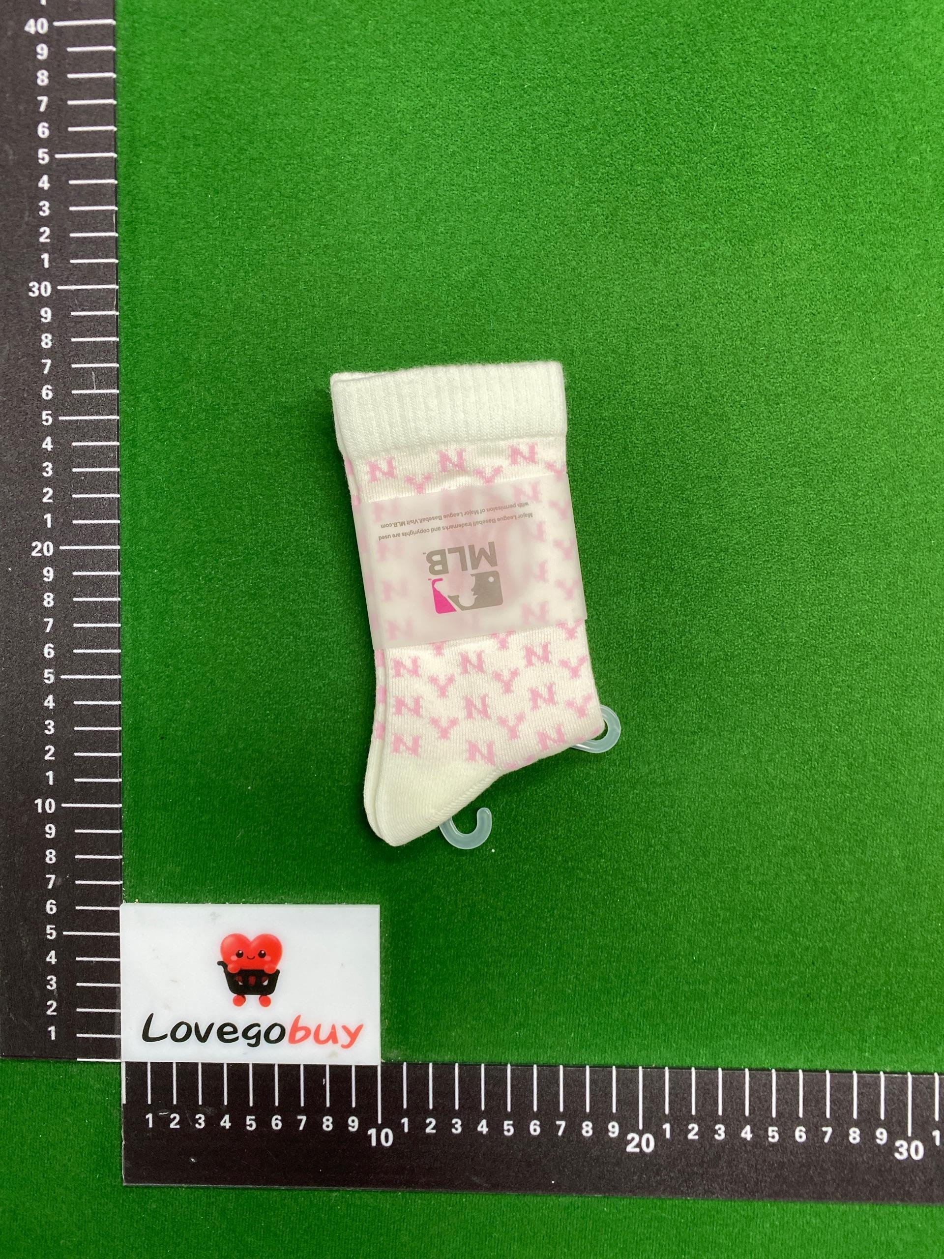Foto QC 1 de MLB New York Yankees Crew Socks Double Stripe Large Embroidery White Red