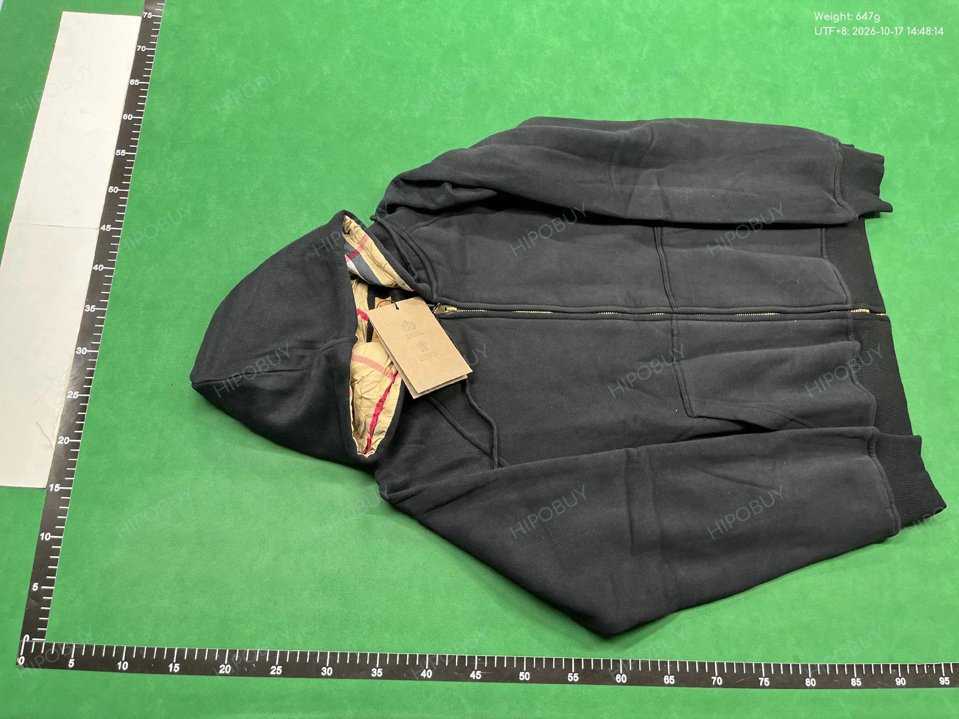 Foto QC 2 de Burberry Zip Sweater Vintage Check Hood Grey