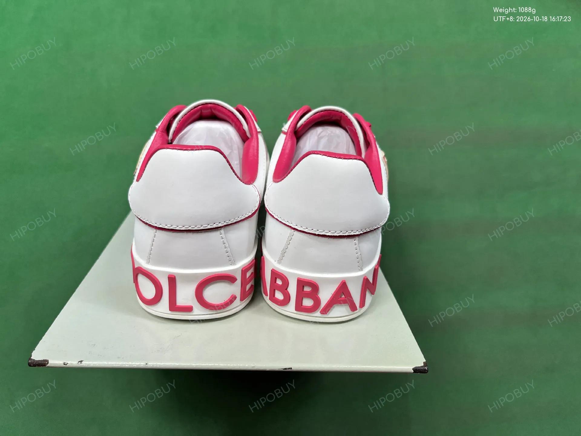 Foto QC 3 de Dolce & Gabbana Portofino Leather Sneakers Logo Detail White