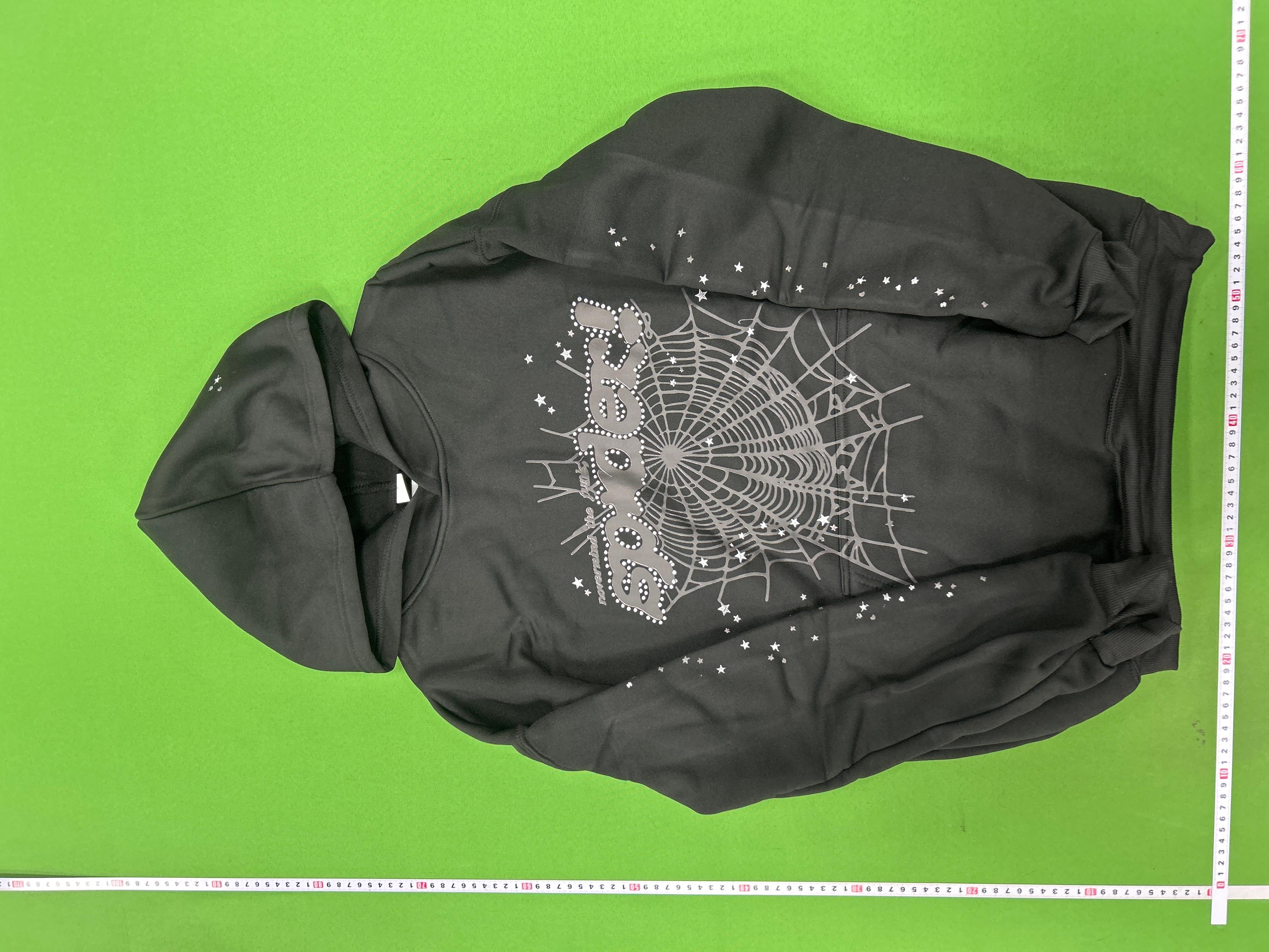 Foto QC 7 de sp5der Spider Web Print Hoodie Black