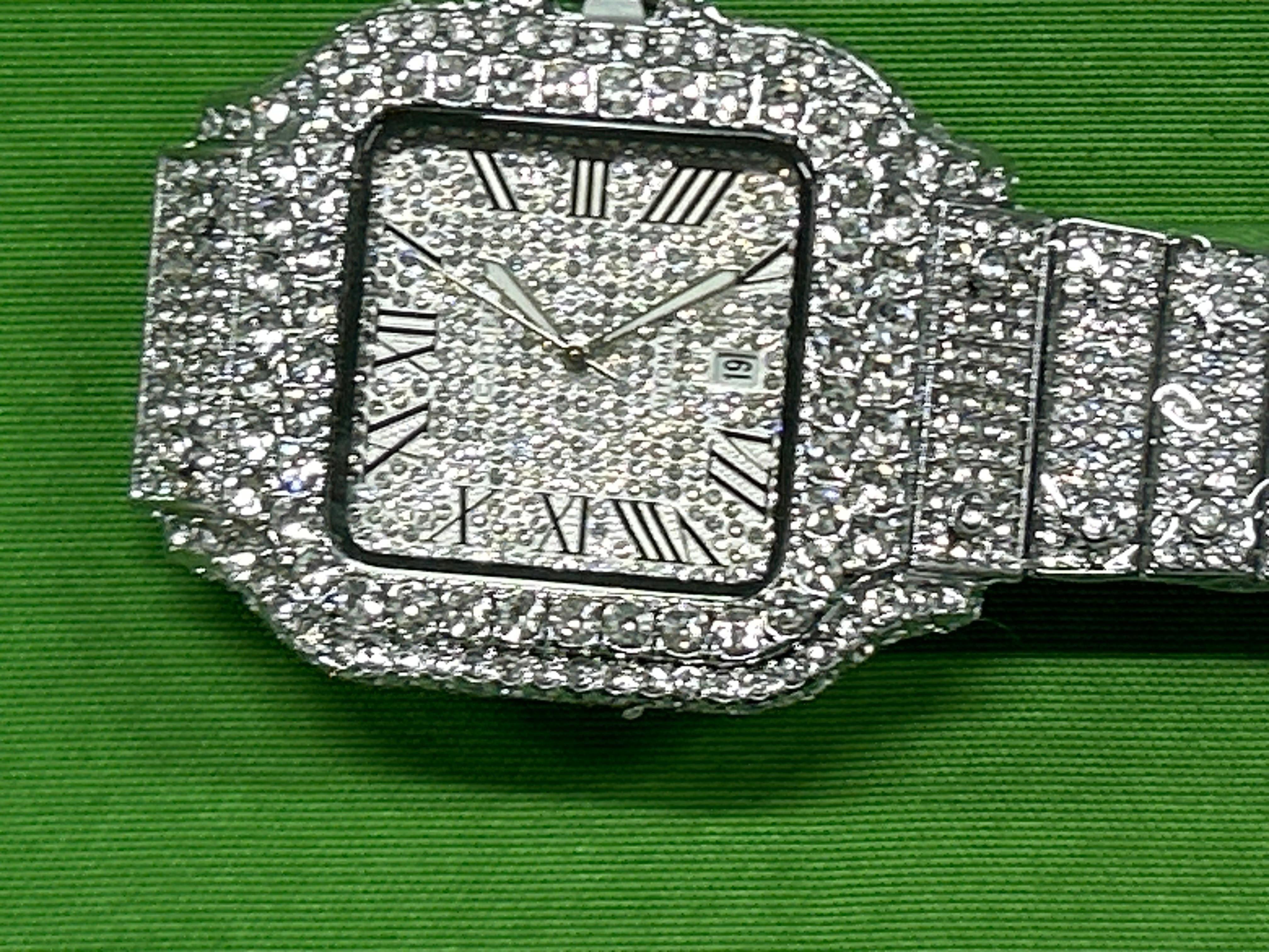 Foto QC 3 de Other Iced Out Moissanite Roman Numeral Watch