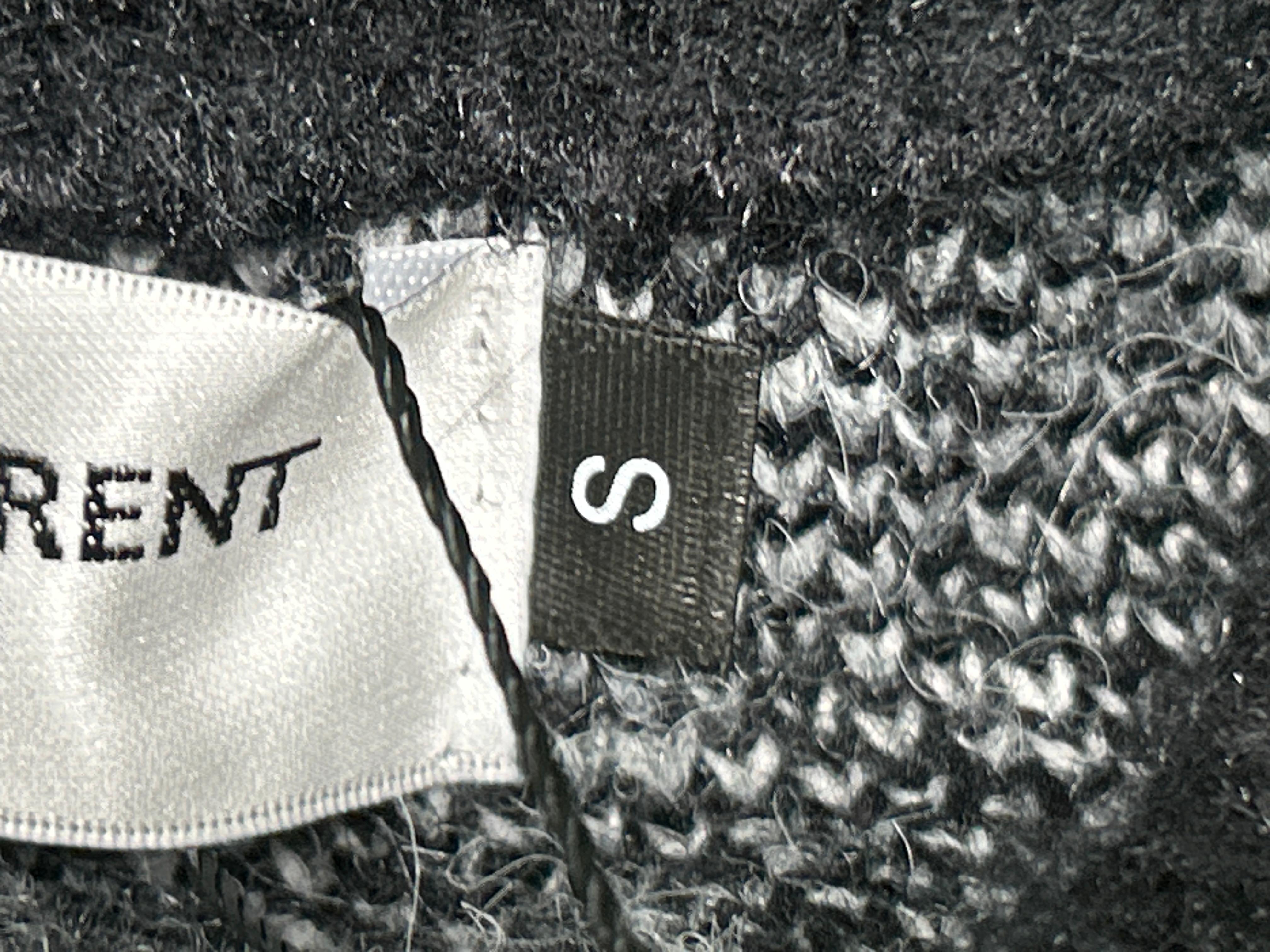 Foto QC 2 de Saint Laurent 90s Crewneck Sweater Mohair Logo Black White