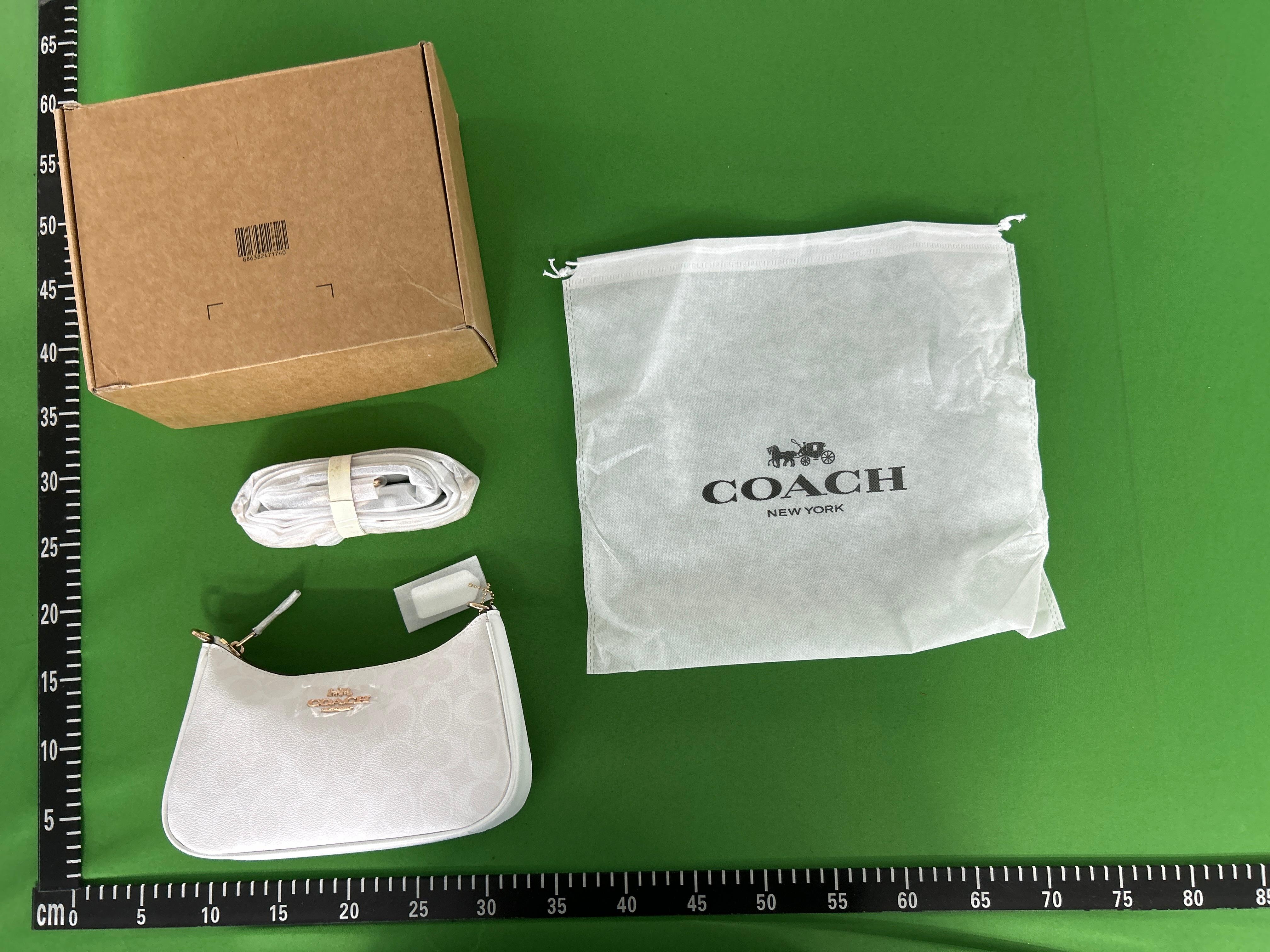 Foto QC 1 de Coach Teri Shoulder Bag Signature Canvas Chalk