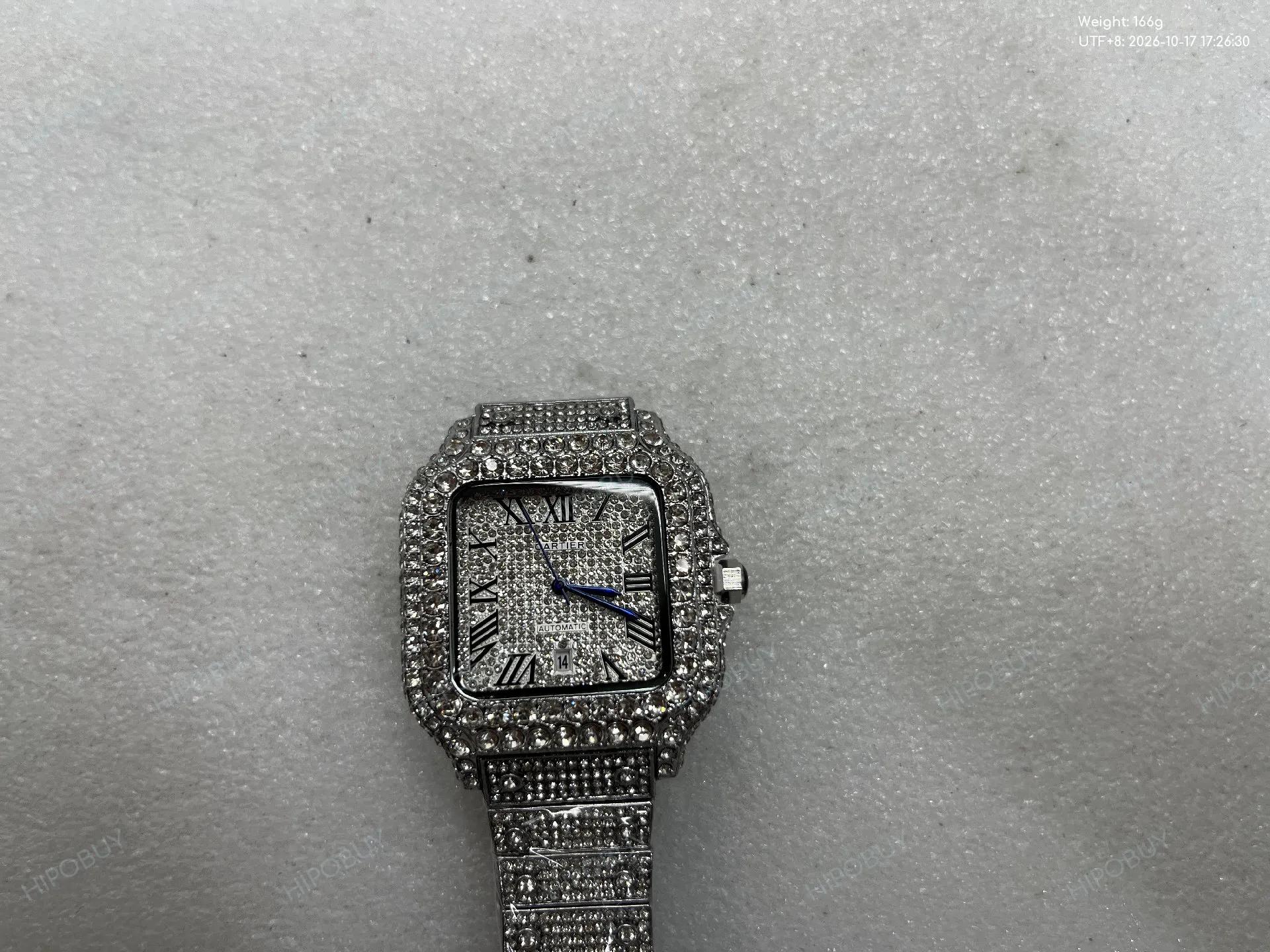 Foto QC 8 de Other Iced Out Moissanite Roman Numeral Watch