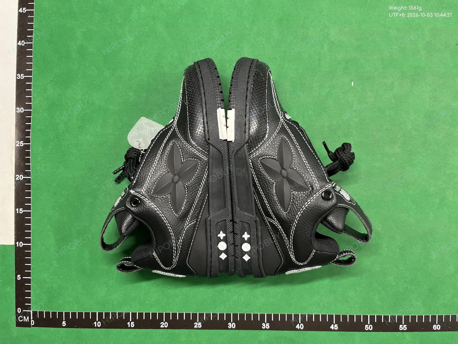 Foto QC 5 de Louis Vuitton LV Skate Sneaker Leather Mesh Low Monogram Flower Black White