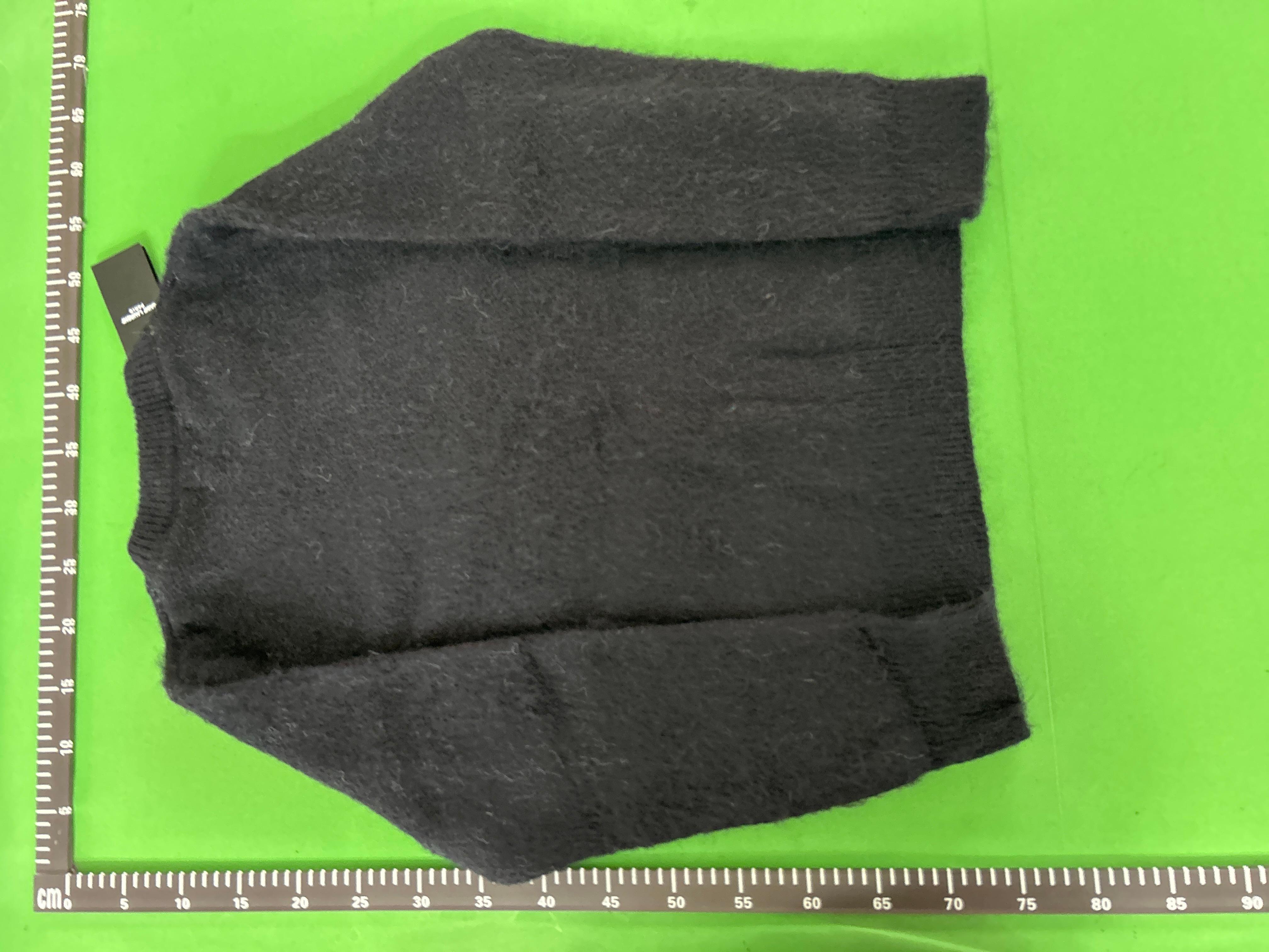 Foto QC 8 de Saint Laurent 90s Crewneck Sweater Mohair Logo Black White