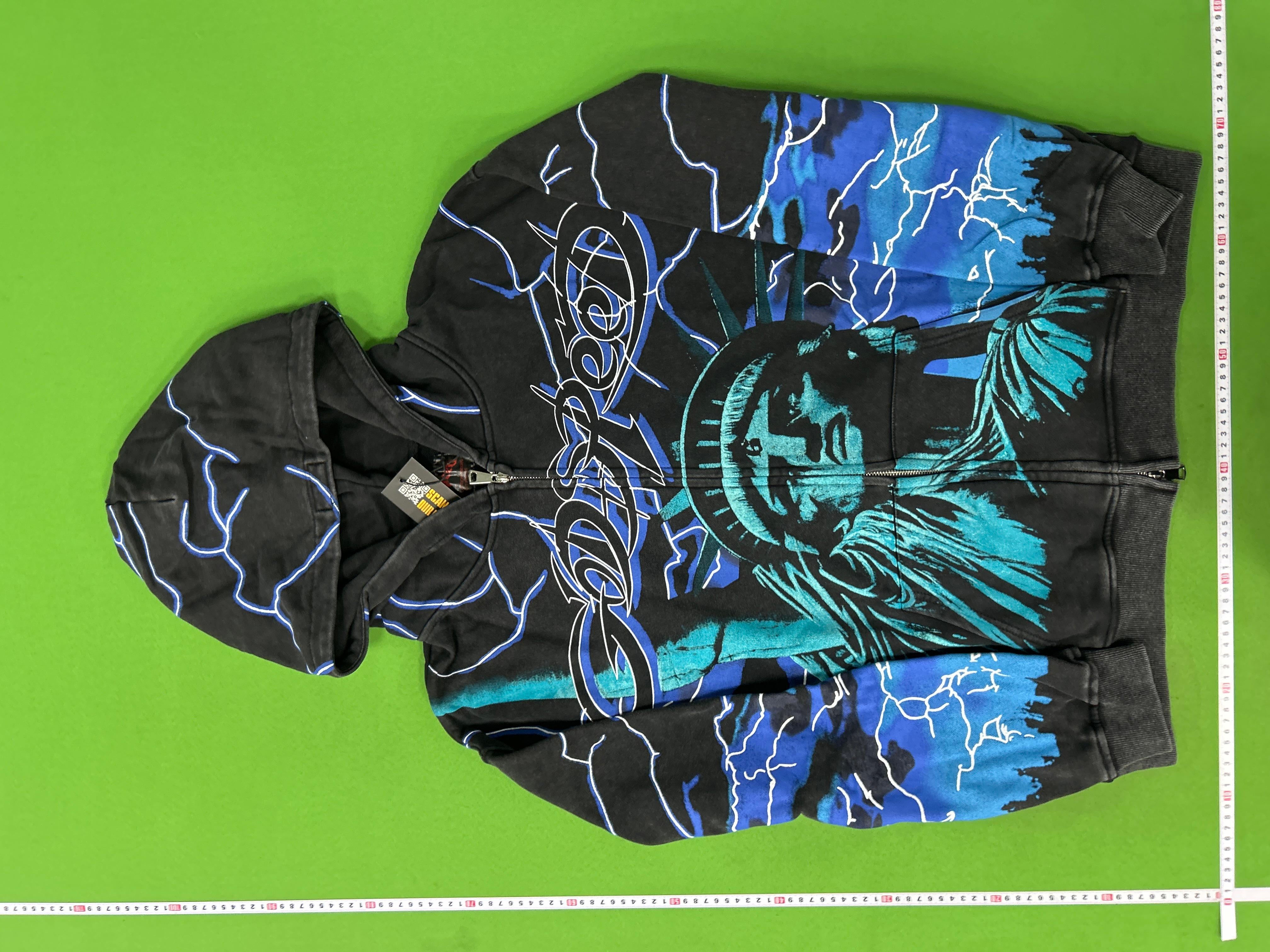 Foto QC 7 de Godspeed Studded OG Logo Zip Up Hooded Jacket Black Wash