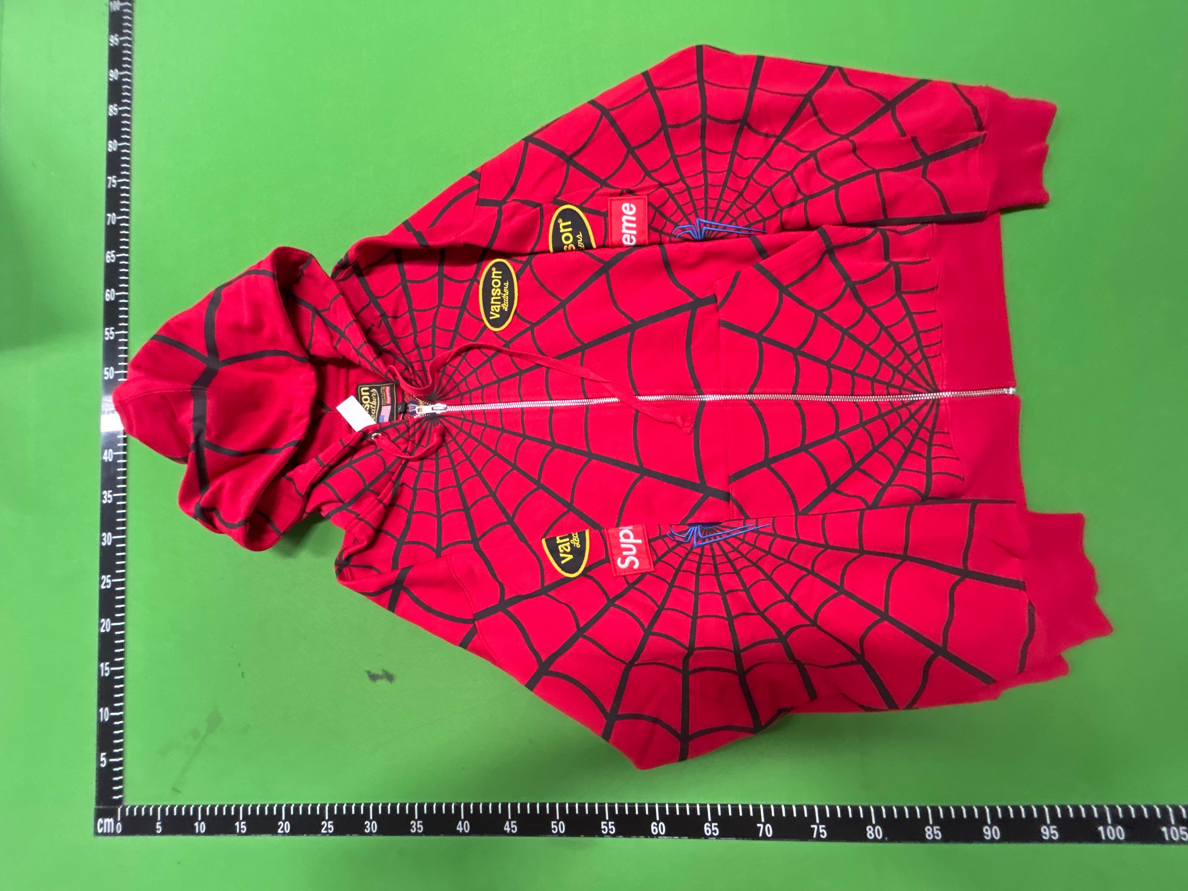 Foto QC 7 de Supreme Vanson Leathers Spider-Man Zip Up Hoodie Red