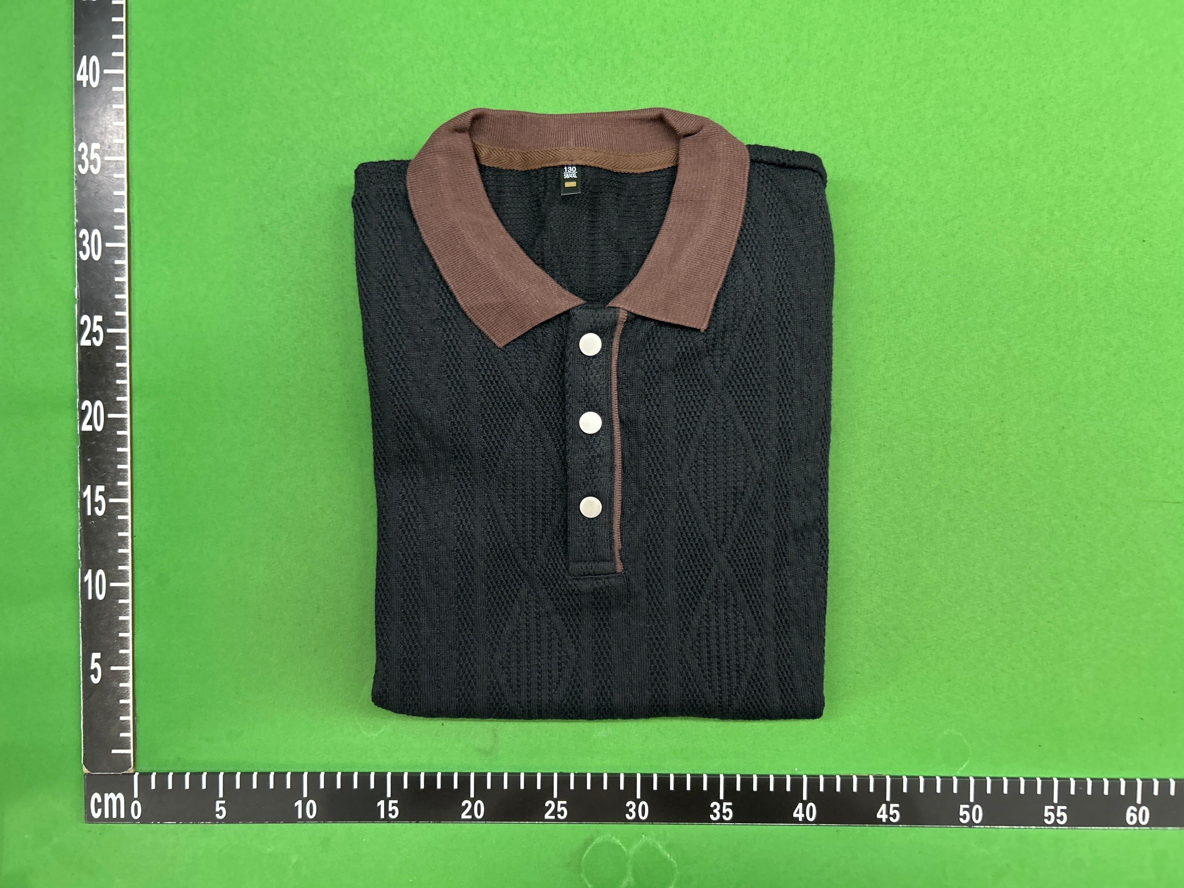 Foto QC 4 de Polo Ralph Lauren Shirt Cable Knit Contrast Collar White Brown