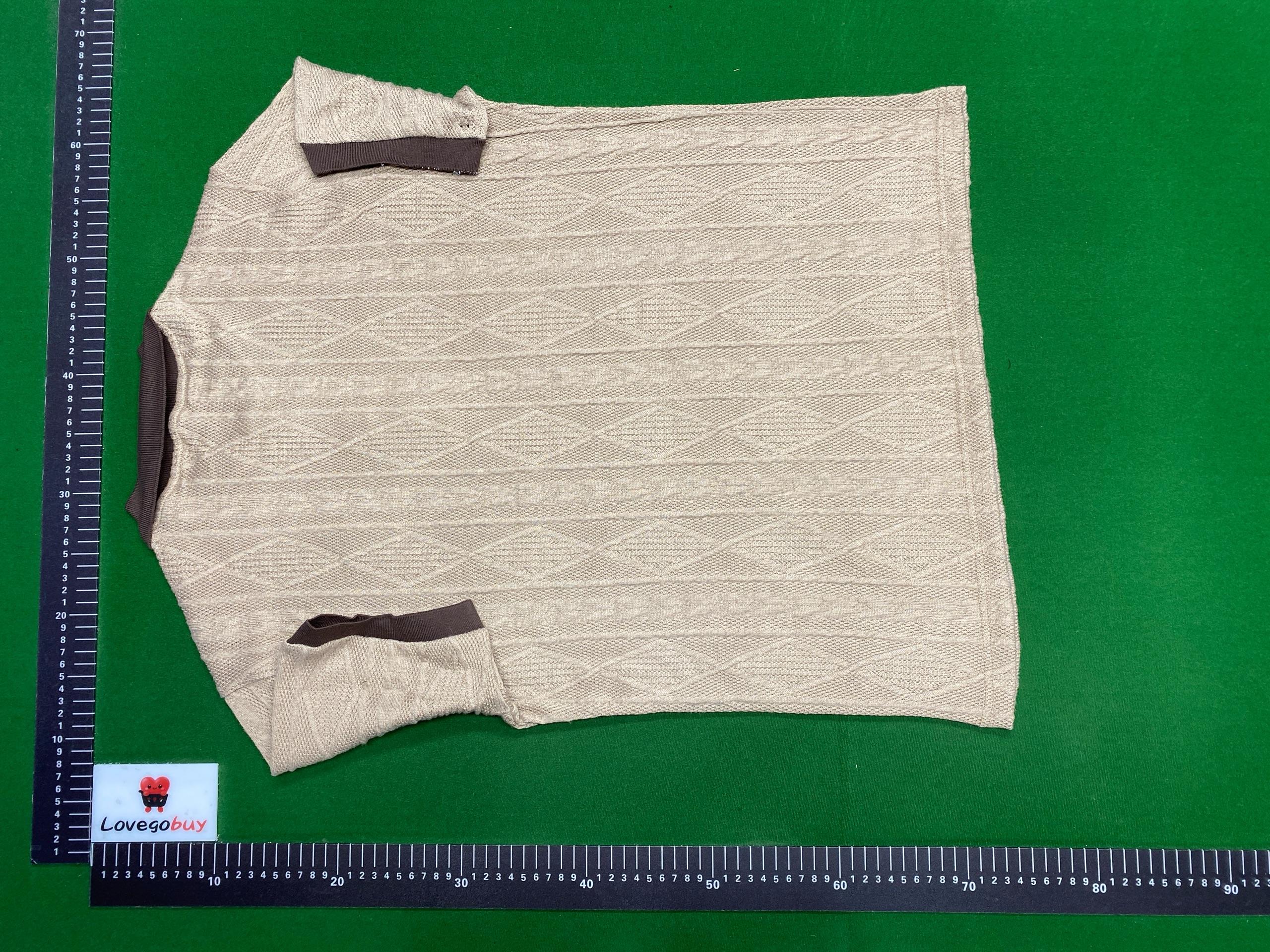 Foto QC 1 de Polo Ralph Lauren Shirt Cable Knit Contrast Collar White Brown